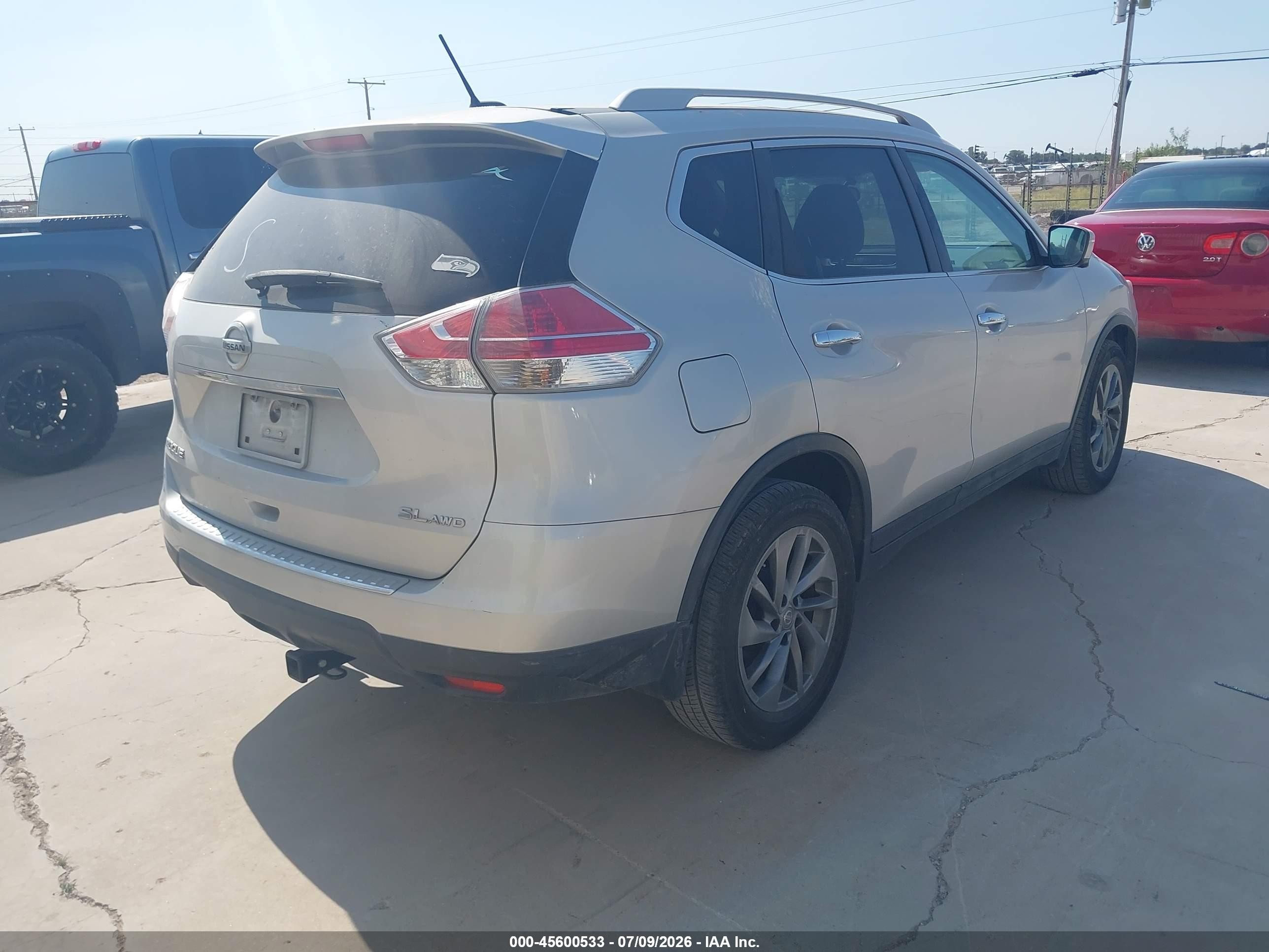 2015 Nissan Rogue Sl Silver vin: 5N1AT2MV9FC862097