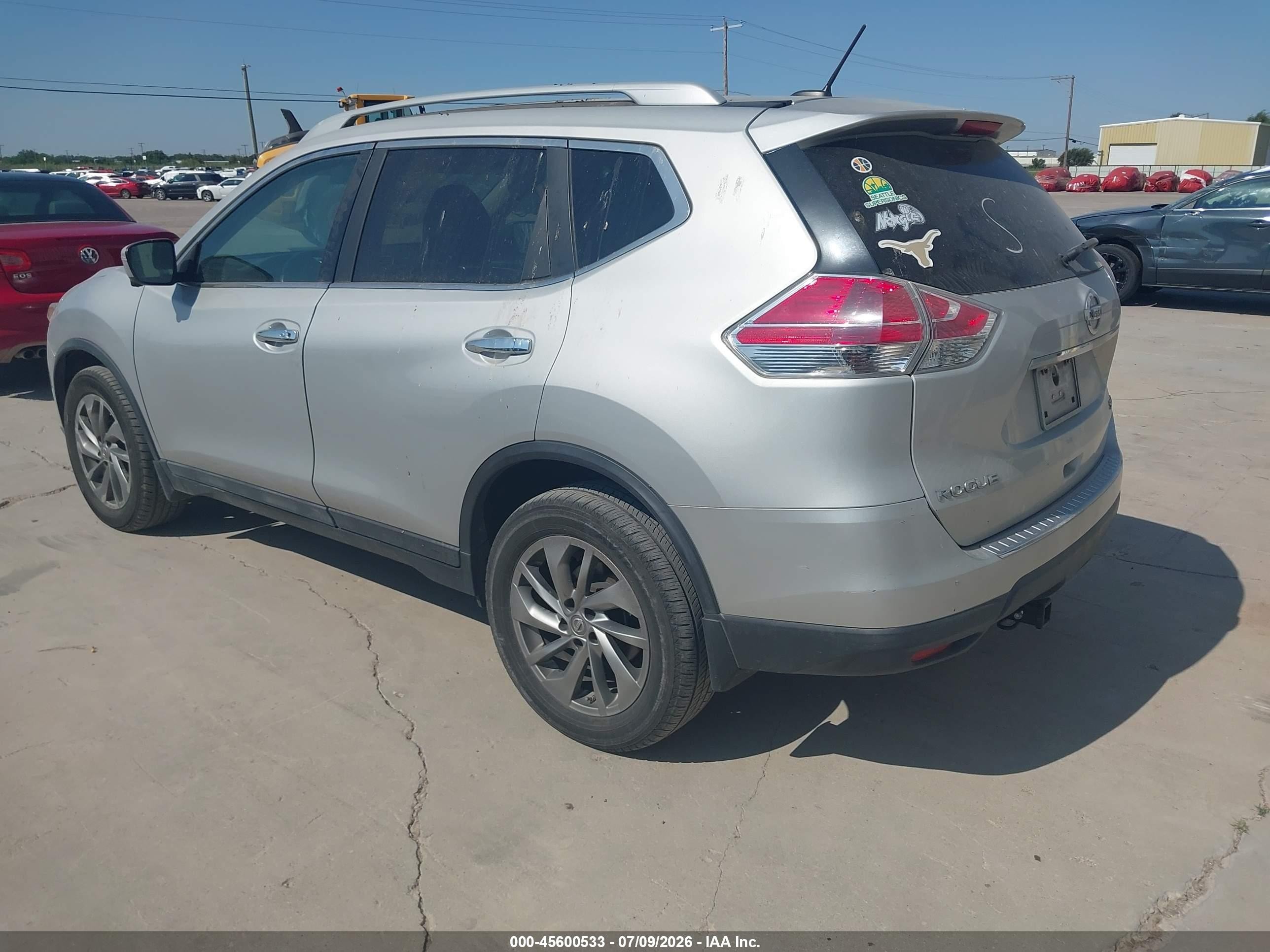 2015 Nissan Rogue Sl Silver vin: 5N1AT2MV9FC862097