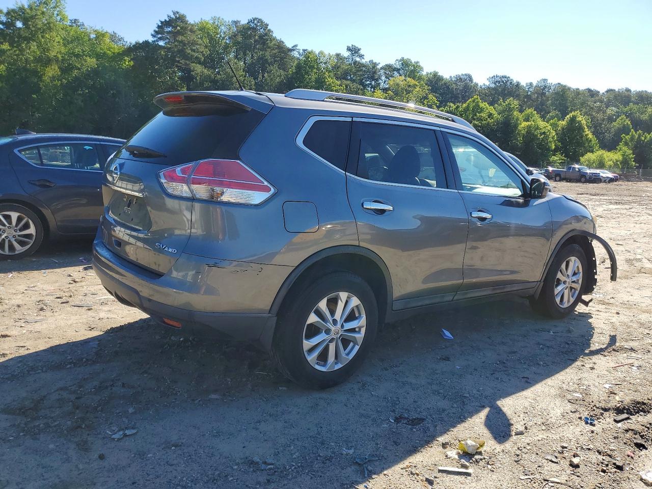 2015 Nissan Rogue Sv Серый vin: 5N1AT2MV9FC872516