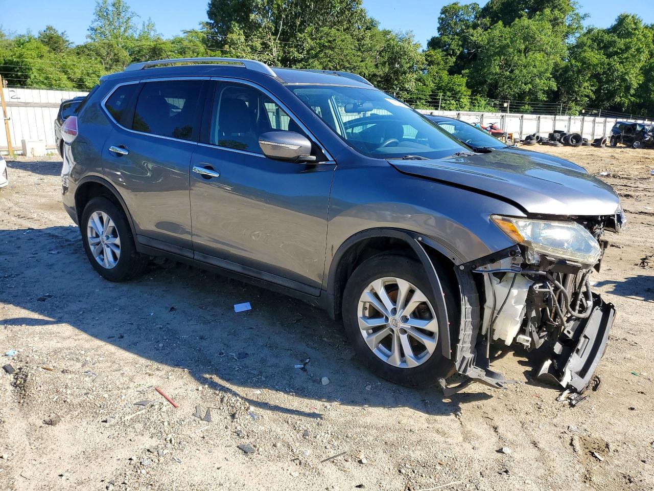 2015 Nissan Rogue Sv Серый vin: 5N1AT2MV9FC872516