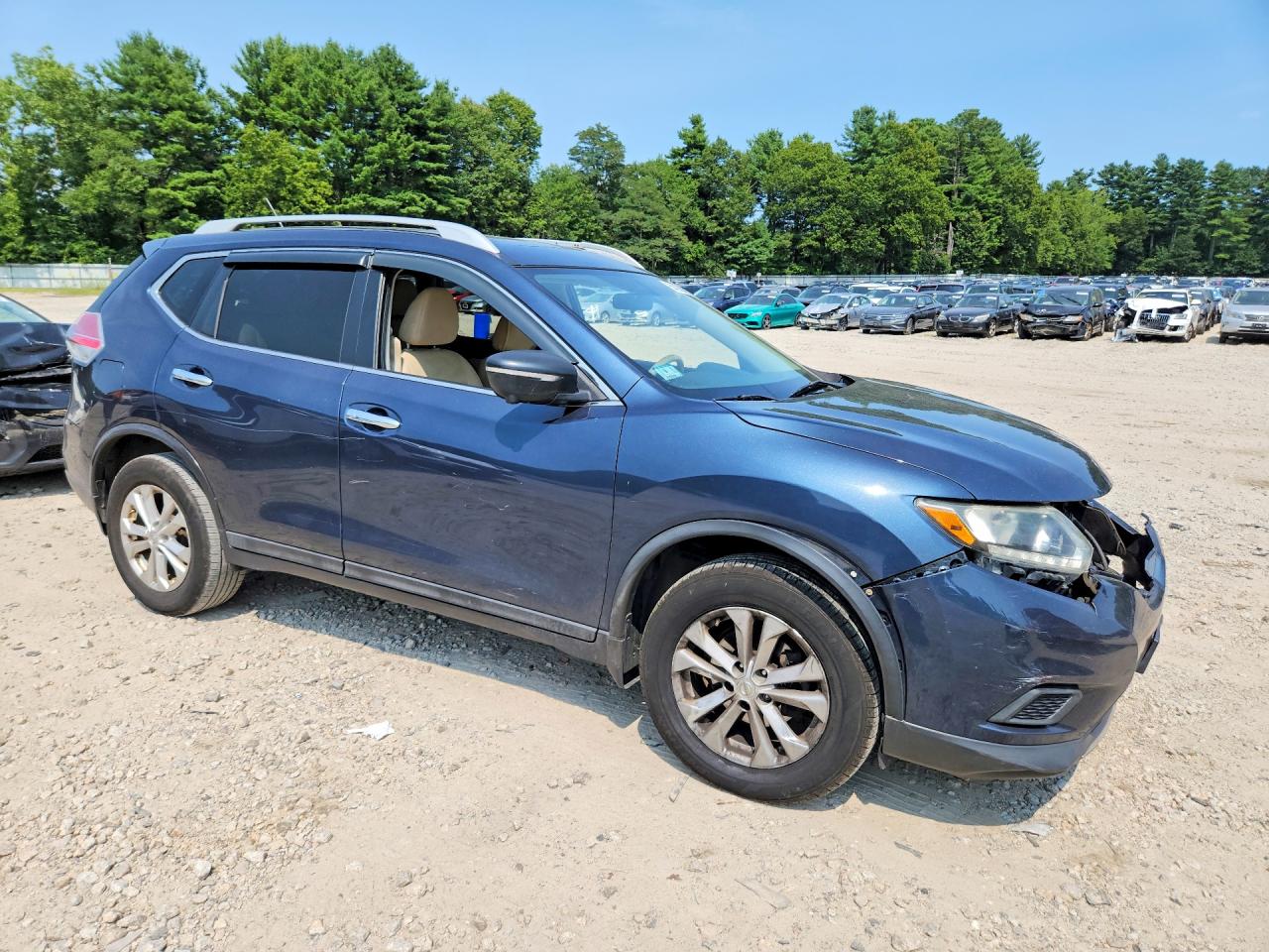 2015 Nissan Rogue Sv Blue vin: 5N1AT2MV9FC876727