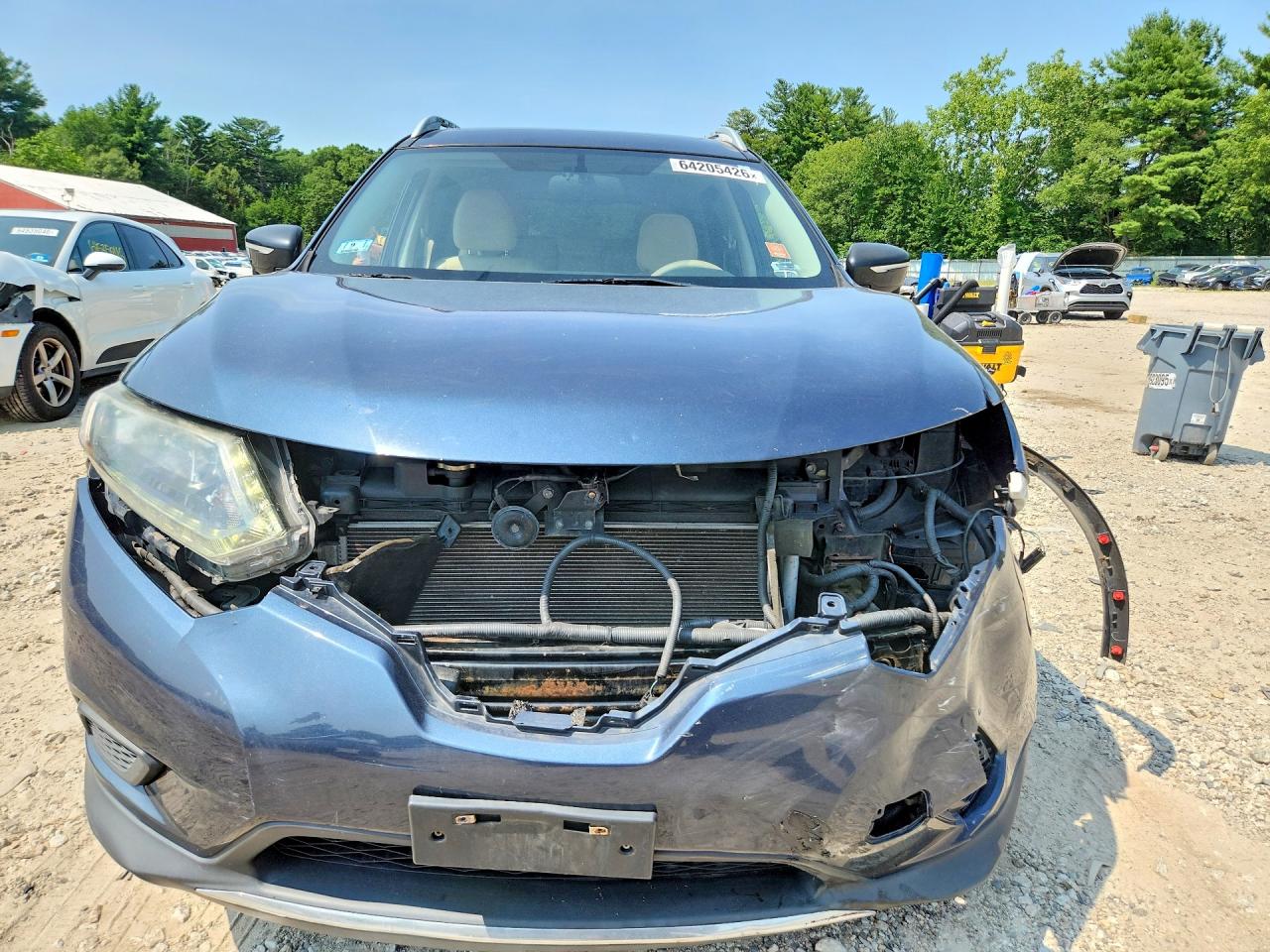 2015 Nissan Rogue Sv Blue vin: 5N1AT2MV9FC876727