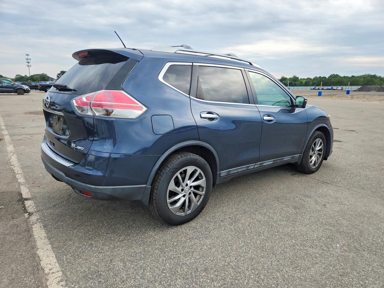 2015 Nissan Rogue Sl Синий vin: 5N1AT2MV9FC897156