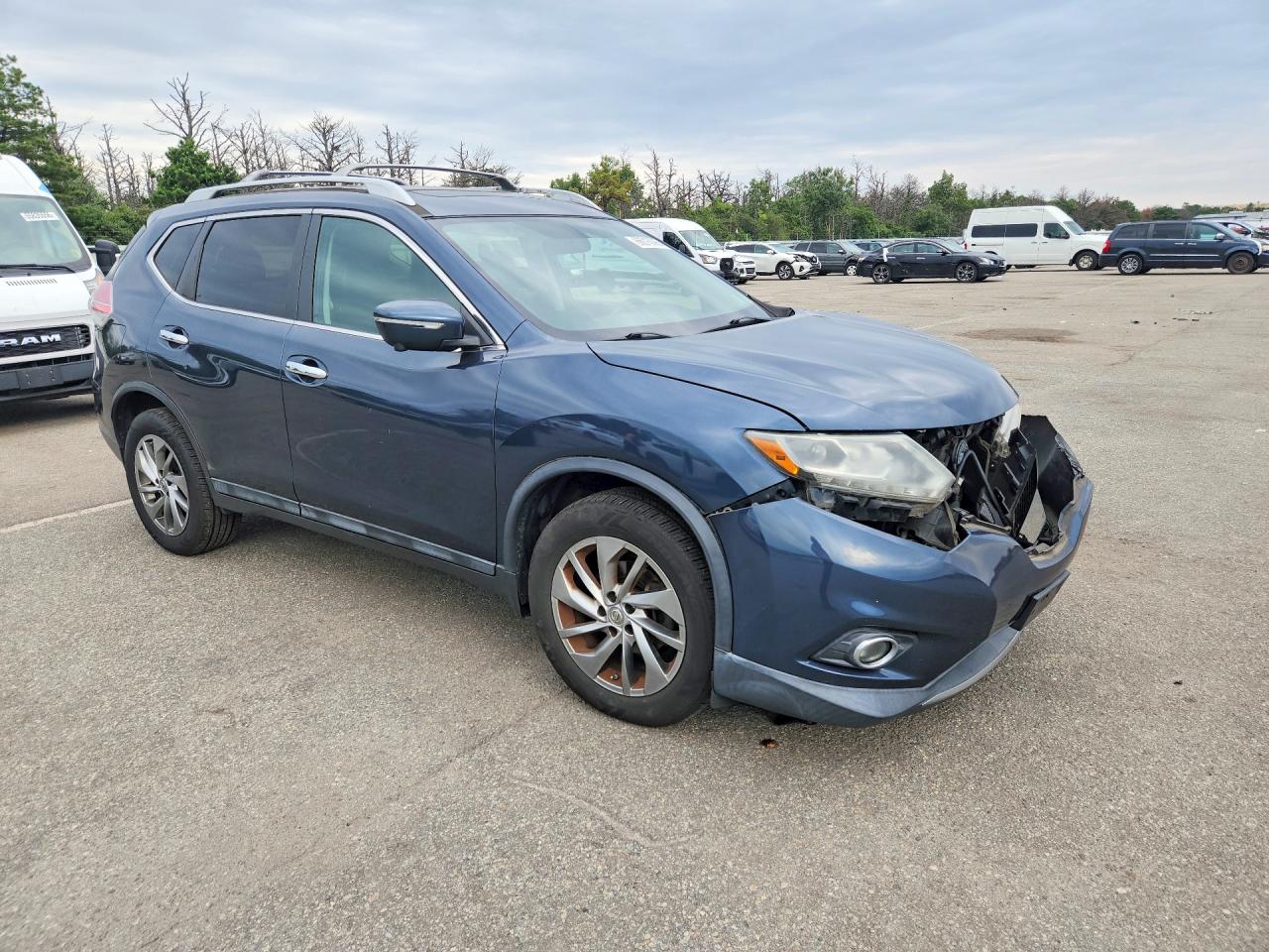 2015 Nissan Rogue Sl Синий vin: 5N1AT2MV9FC897156