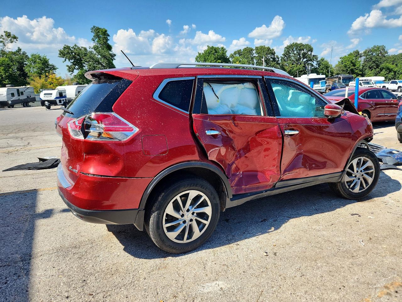 2015 Nissan Rogue Sl Red vin: 5N1AT2MV9FC900105
