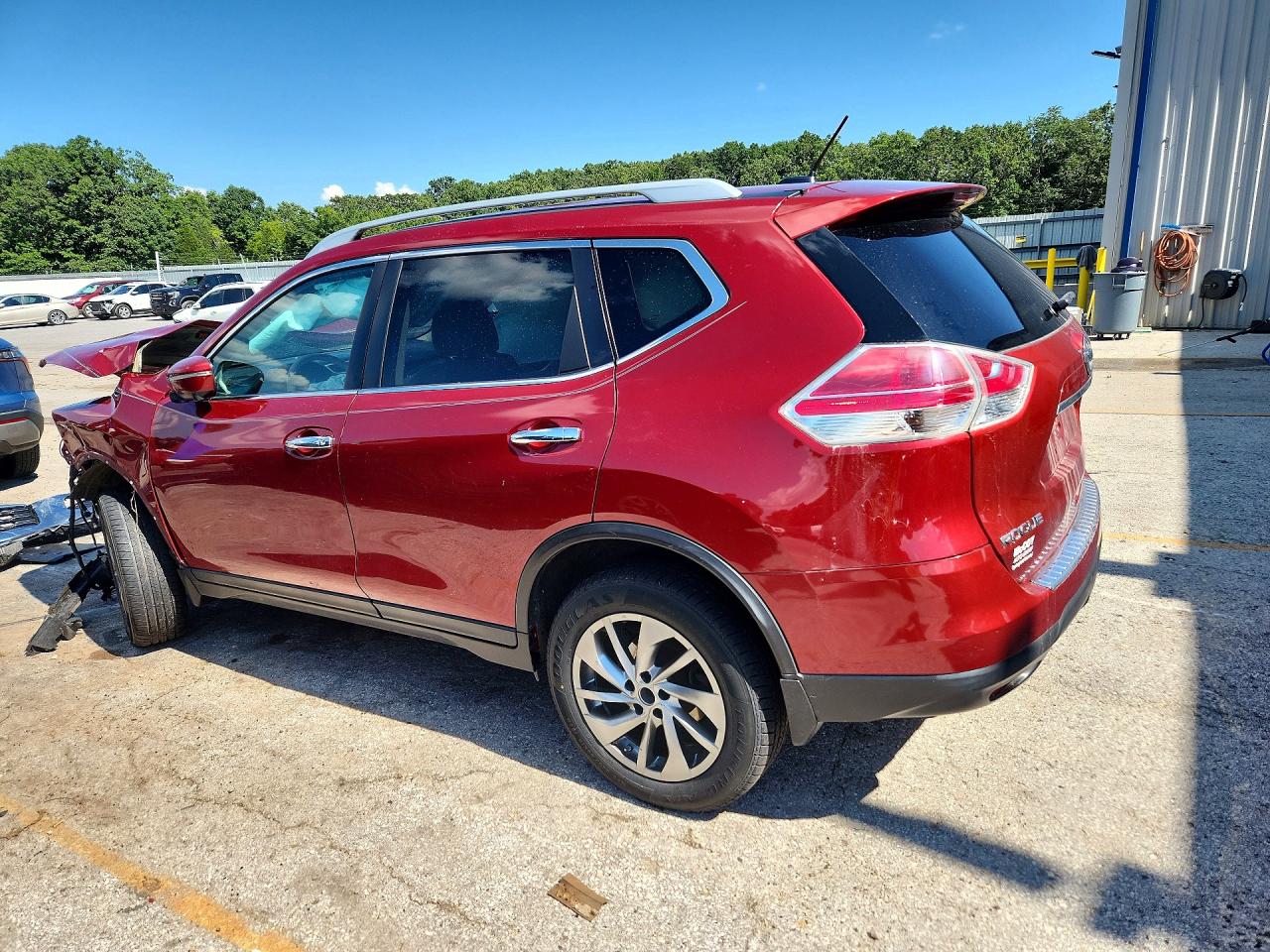 2015 Nissan Rogue Sl Red vin: 5N1AT2MV9FC900105