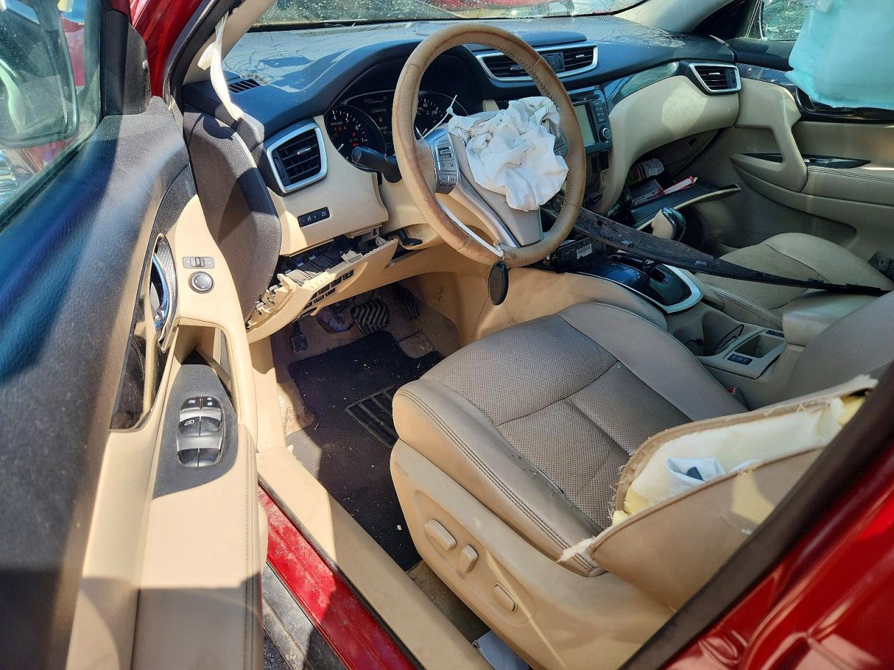 2015 Nissan Rogue Sl Red vin: 5N1AT2MV9FC900105