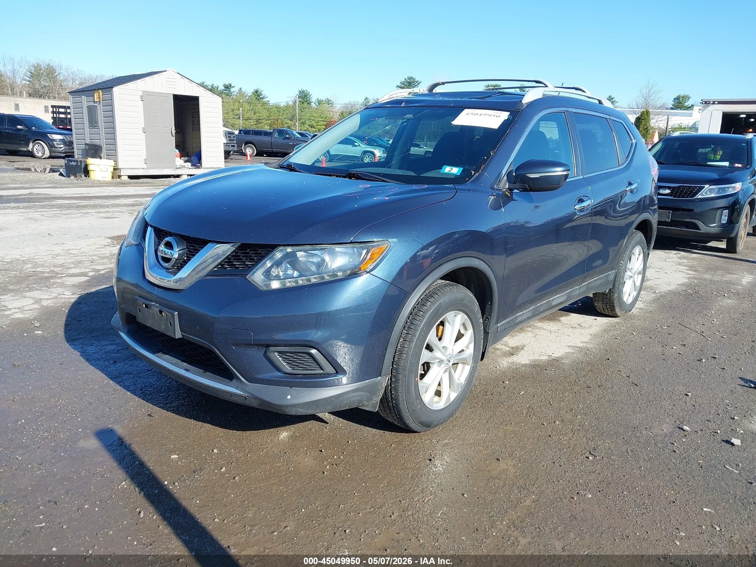 2015 Nissan Rogue Sv Blue vin: 5N1AT2MV9FC918426