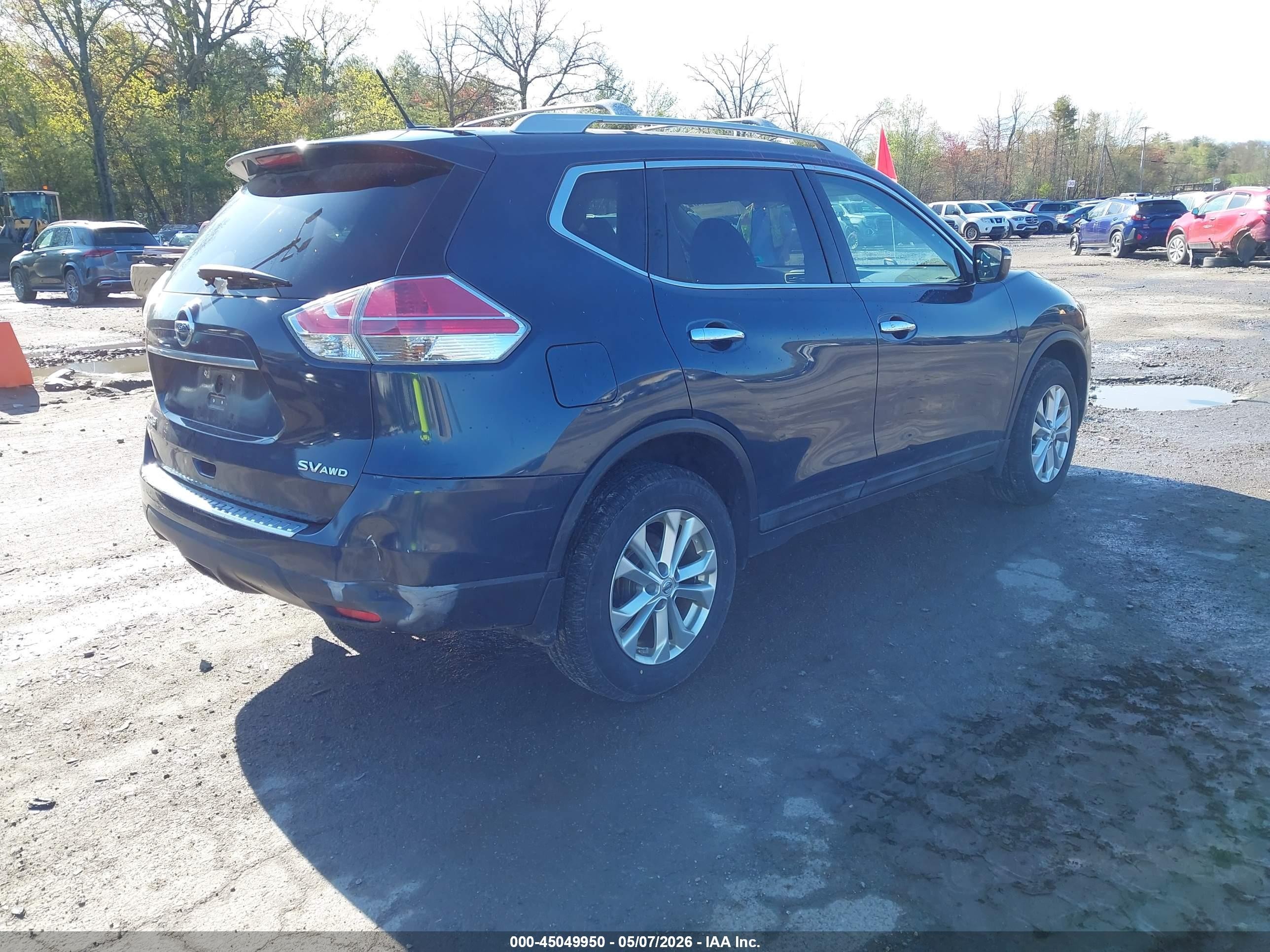2015 Nissan Rogue Sv Blue vin: 5N1AT2MV9FC918426