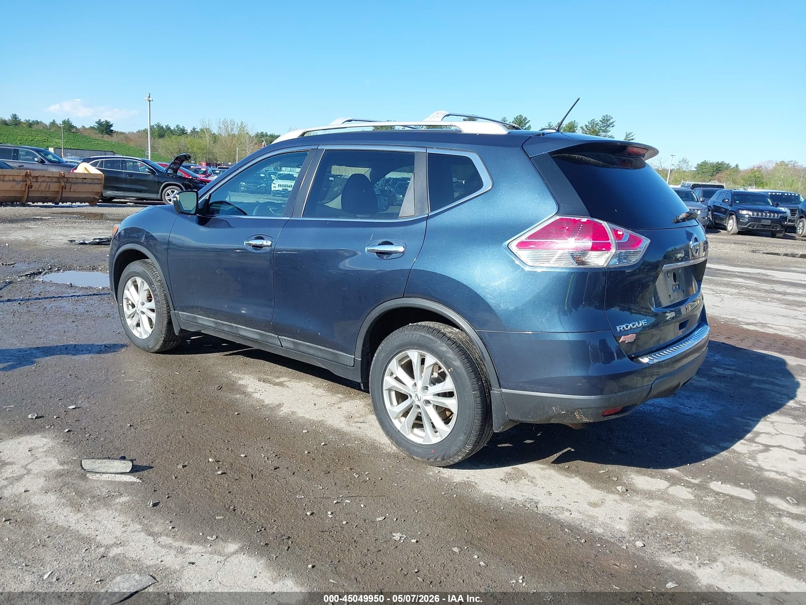 2015 Nissan Rogue Sv Blue vin: 5N1AT2MV9FC918426