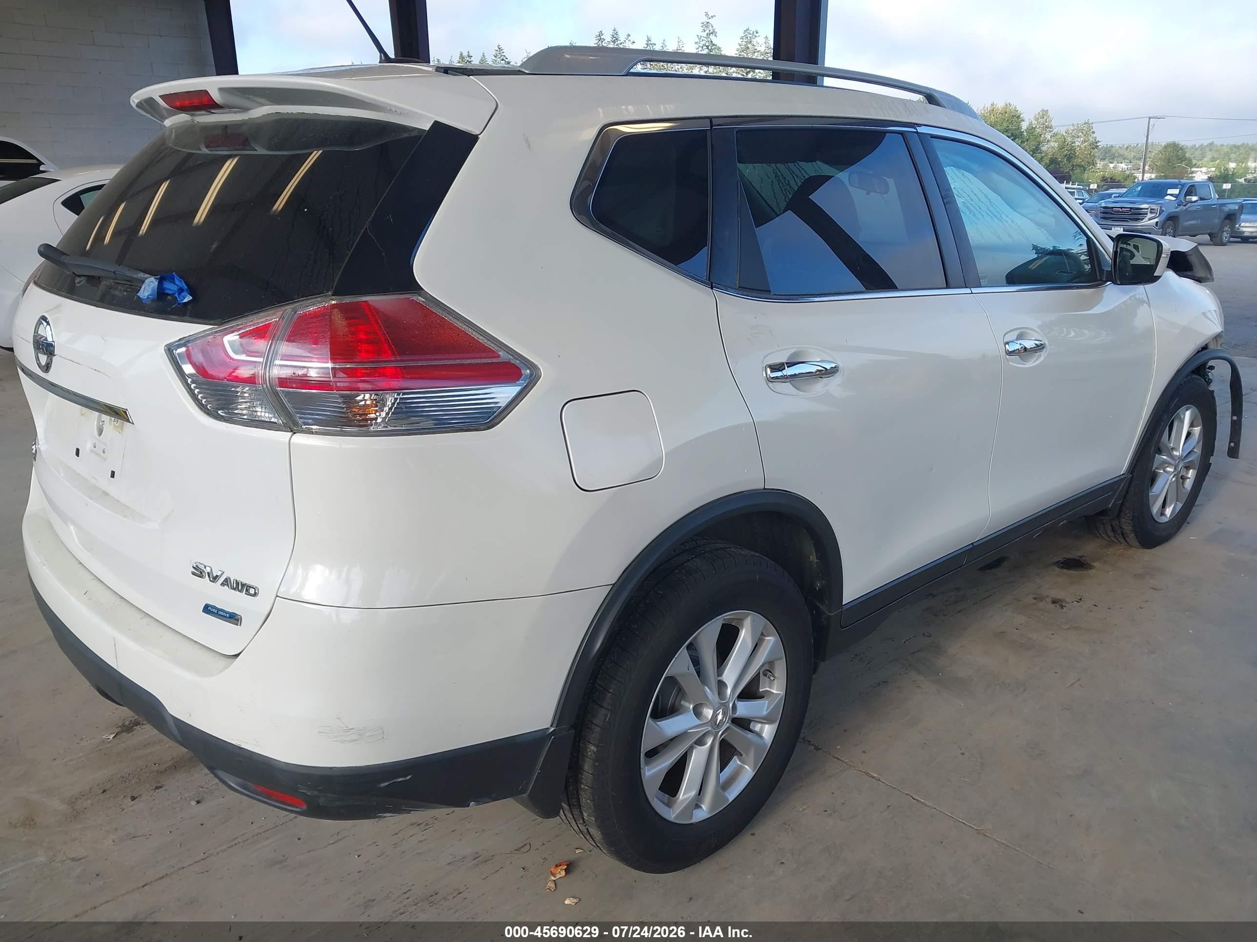 2014 Nissan Rogue Sv White vin: 5N1AT2MVXEC754747