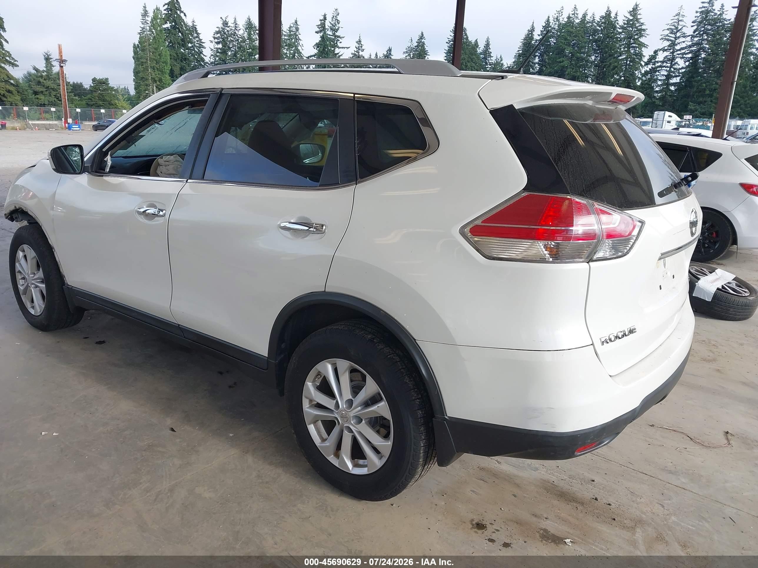 2014 Nissan Rogue Sv White vin: 5N1AT2MVXEC754747