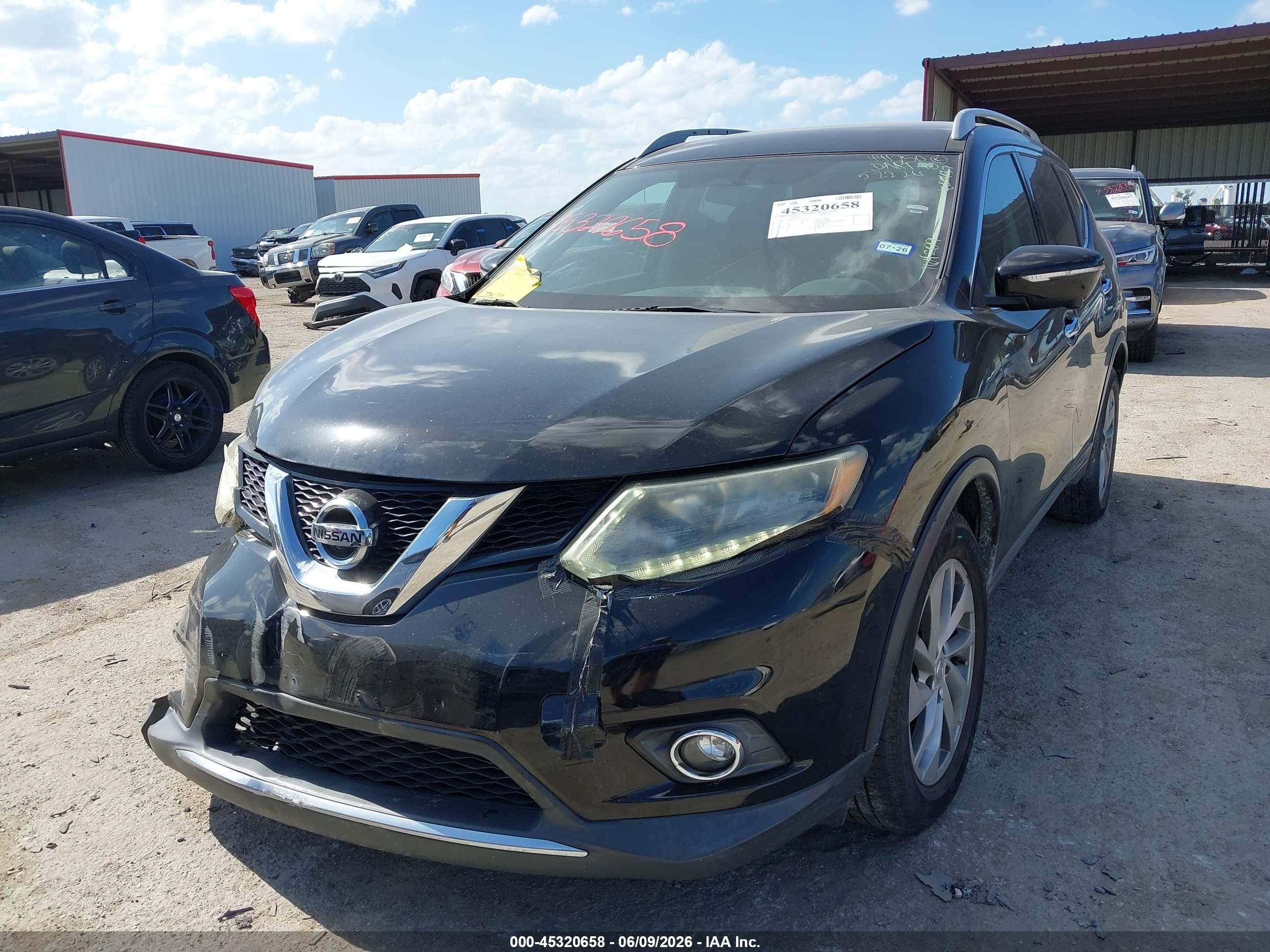 2014 Nissan Rogue Sl Black vin: 5N1AT2MVXEC764209