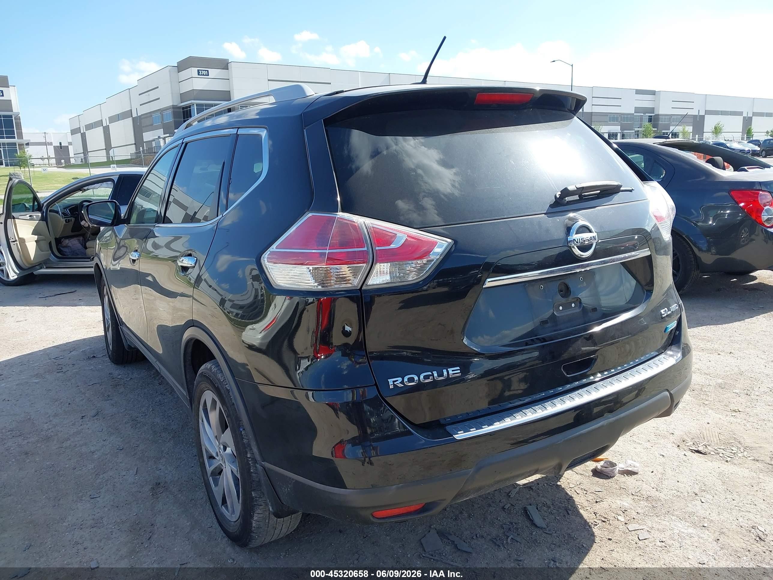 2014 Nissan Rogue Sl Black vin: 5N1AT2MVXEC764209