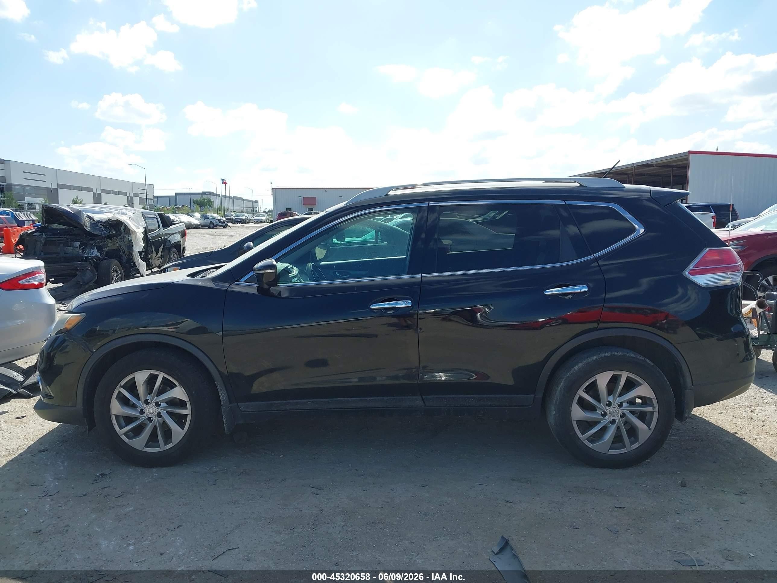 2014 Nissan Rogue Sl Black vin: 5N1AT2MVXEC764209