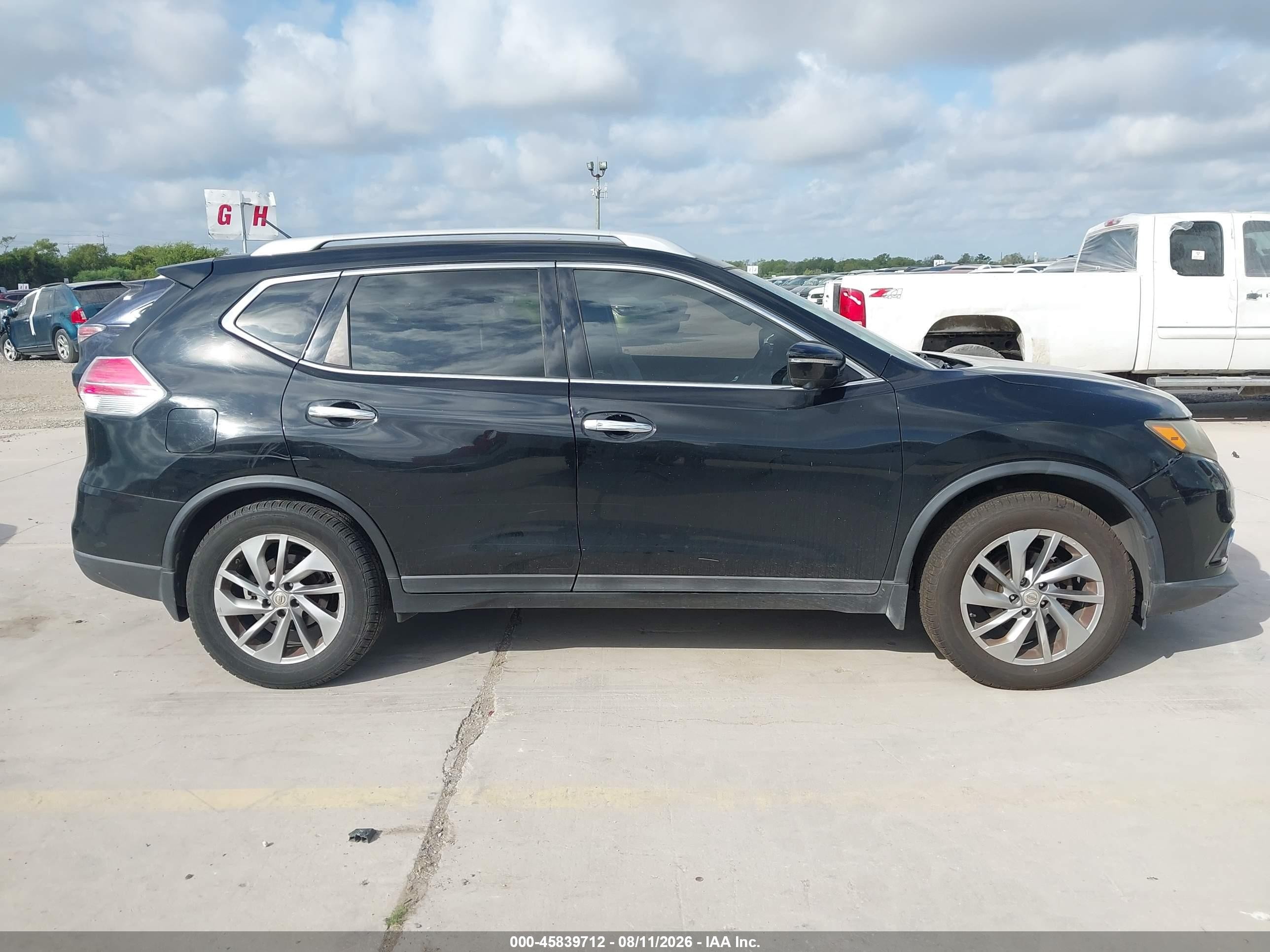 2014 Nissan Rogue Sl Black vin: 5N1AT2MVXEC775047