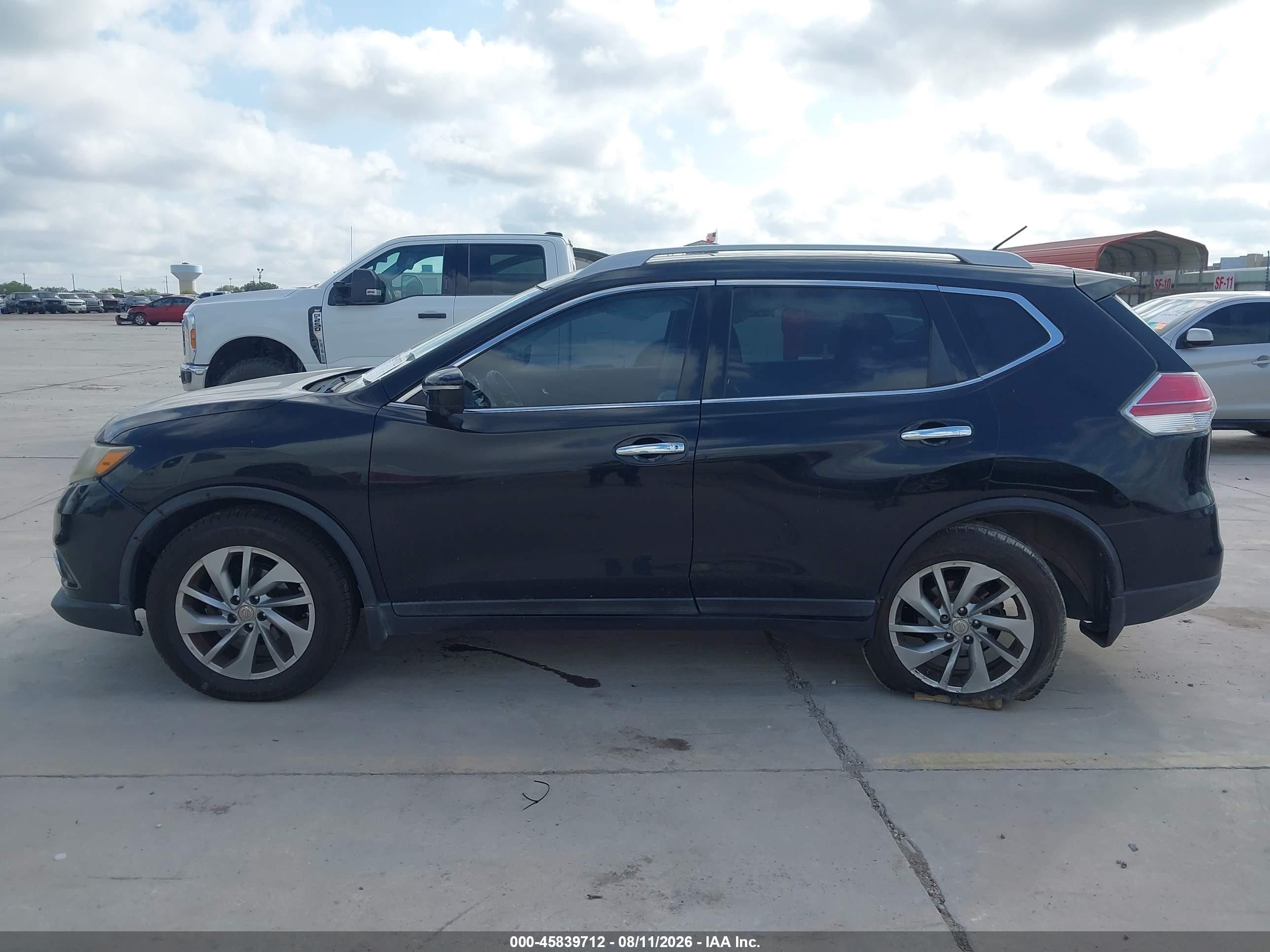2014 Nissan Rogue Sl Black vin: 5N1AT2MVXEC775047