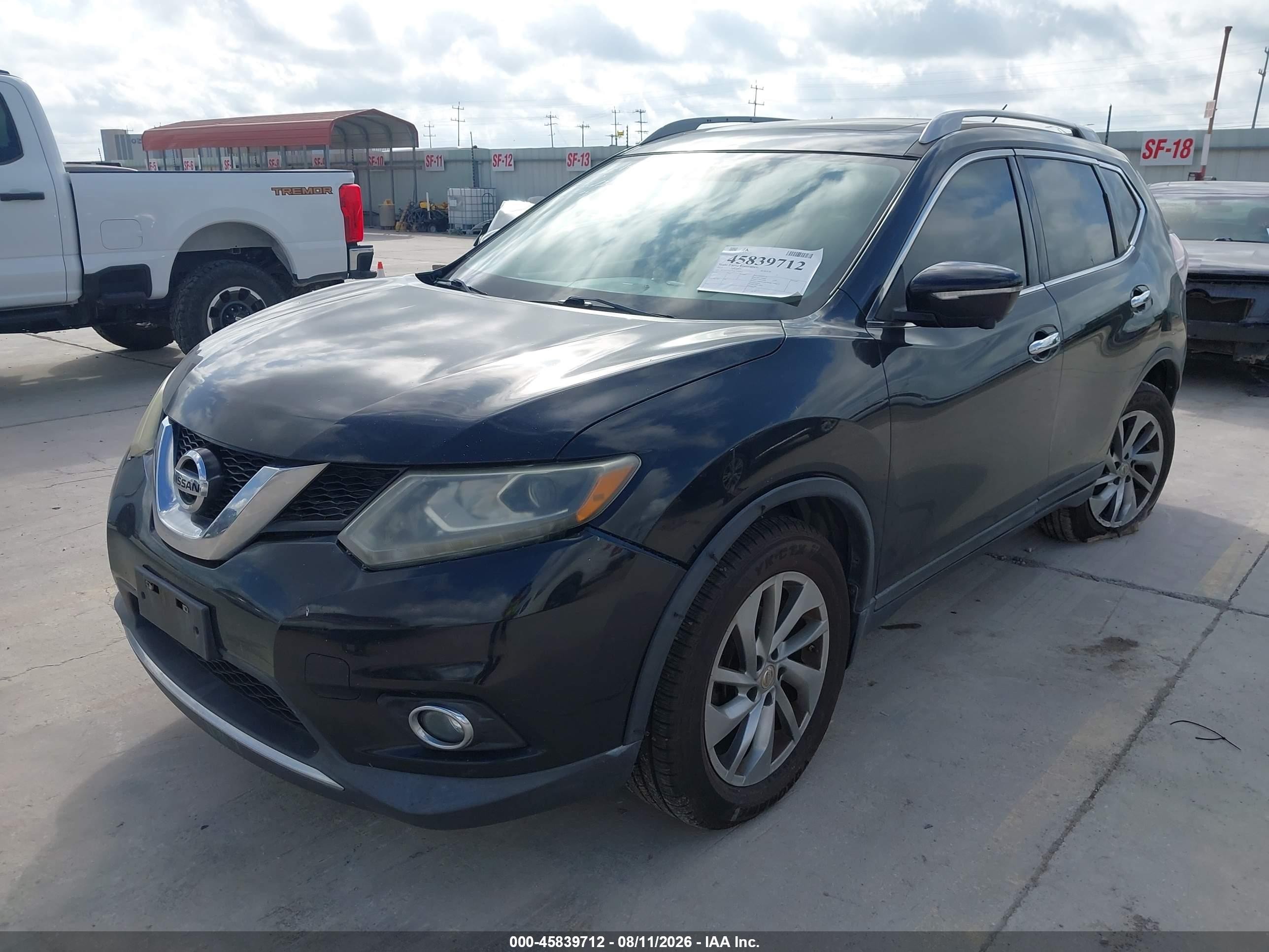 2014 Nissan Rogue Sl Black vin: 5N1AT2MVXEC775047