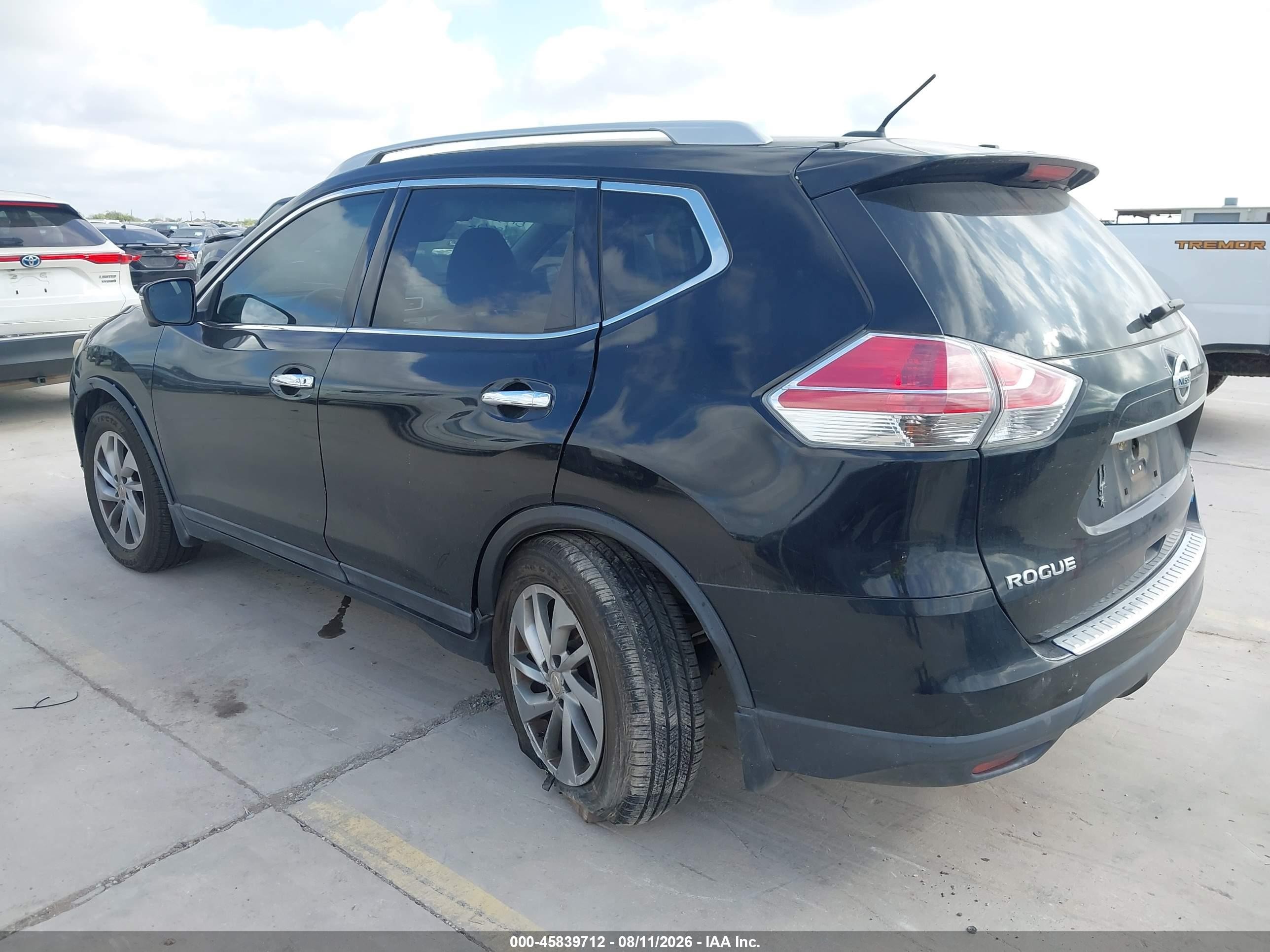 2014 Nissan Rogue Sl Black vin: 5N1AT2MVXEC775047