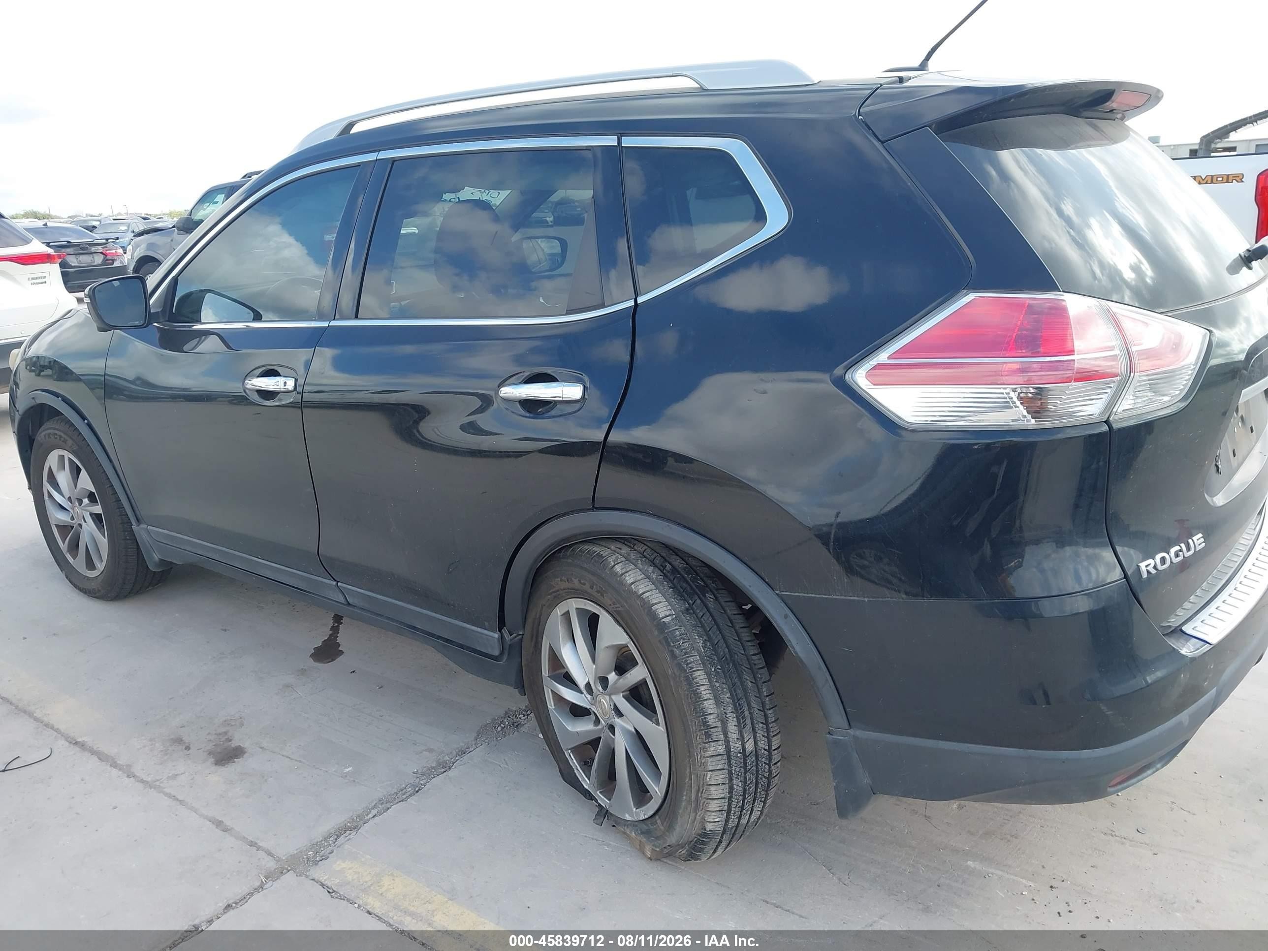 2014 Nissan Rogue Sl Black vin: 5N1AT2MVXEC775047