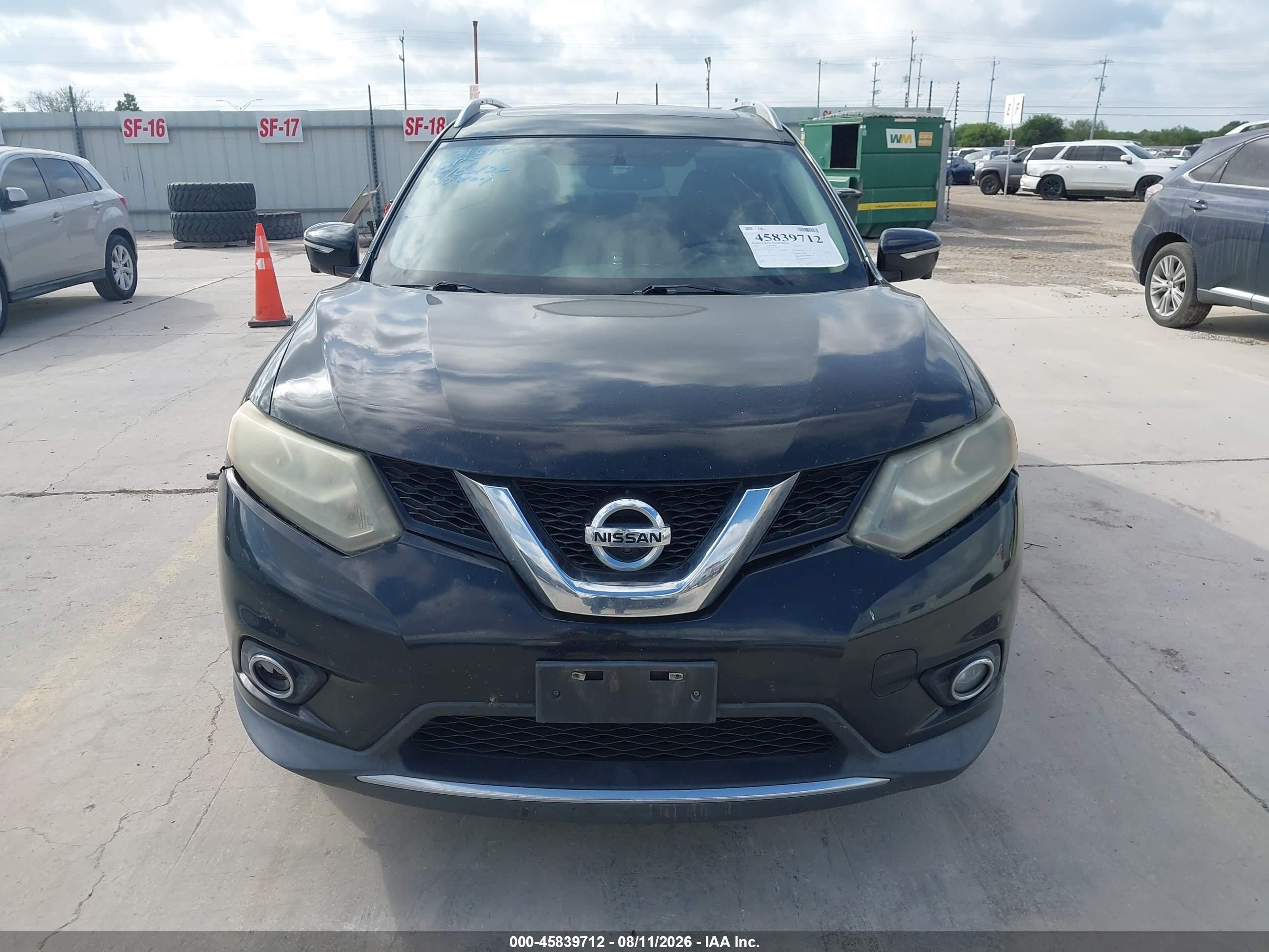 2014 Nissan Rogue Sl Black vin: 5N1AT2MVXEC775047
