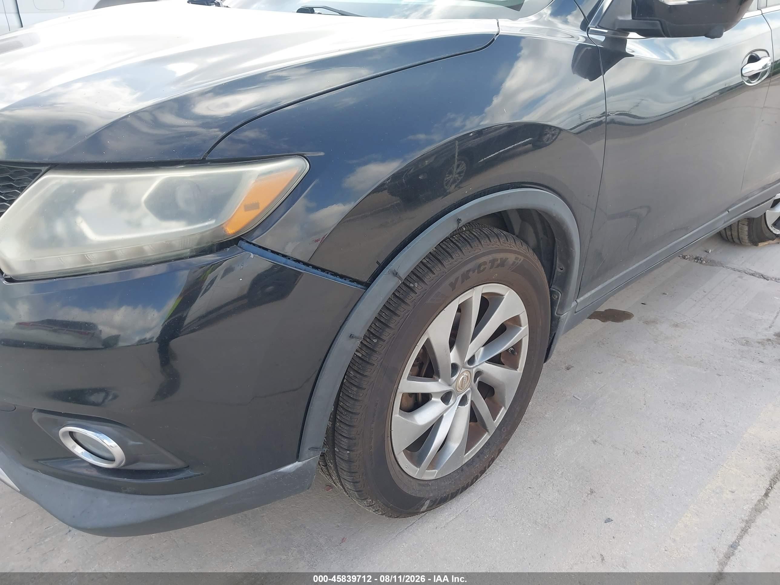 2014 Nissan Rogue Sl Black vin: 5N1AT2MVXEC775047