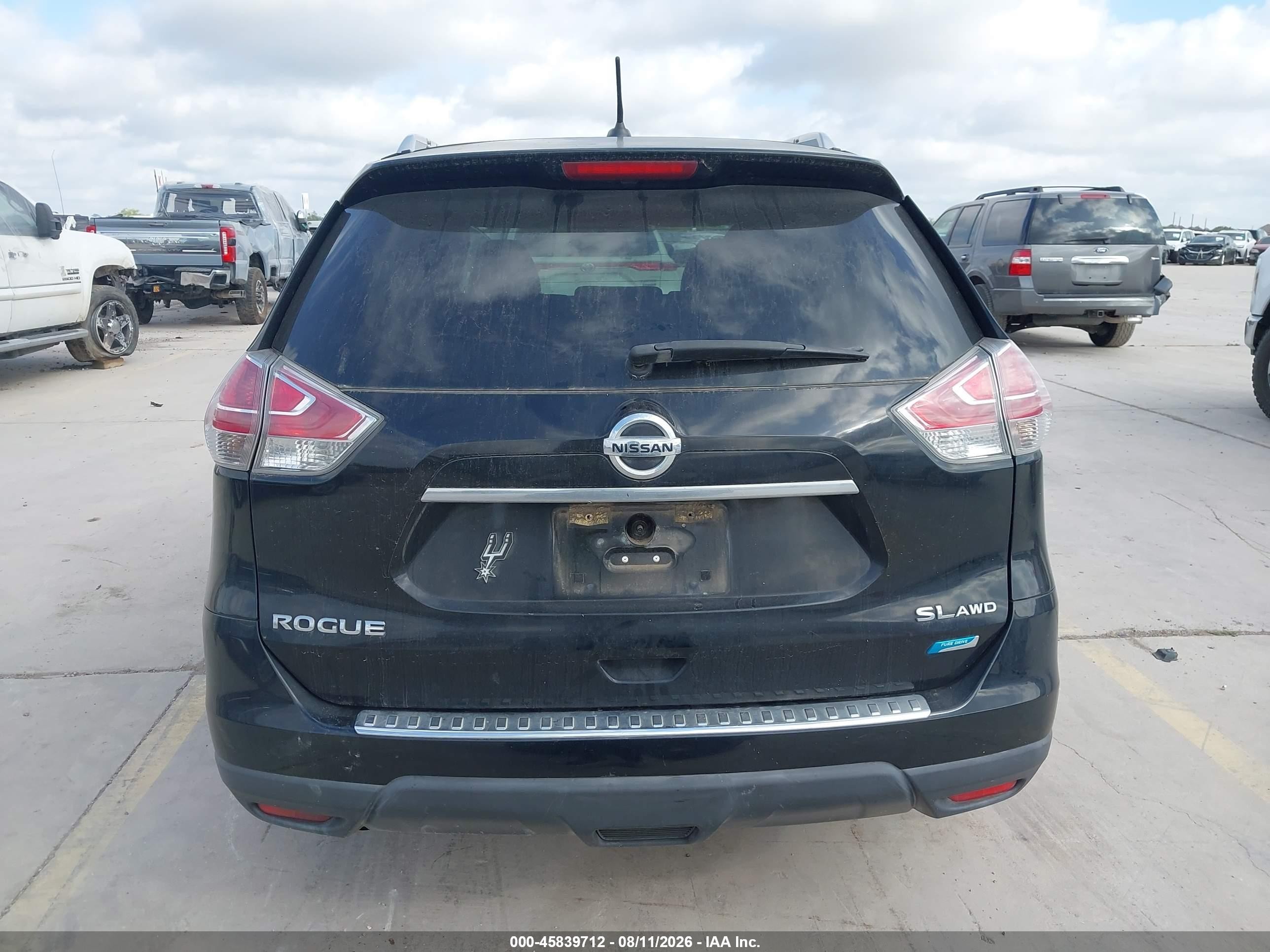 2014 Nissan Rogue Sl Black vin: 5N1AT2MVXEC775047