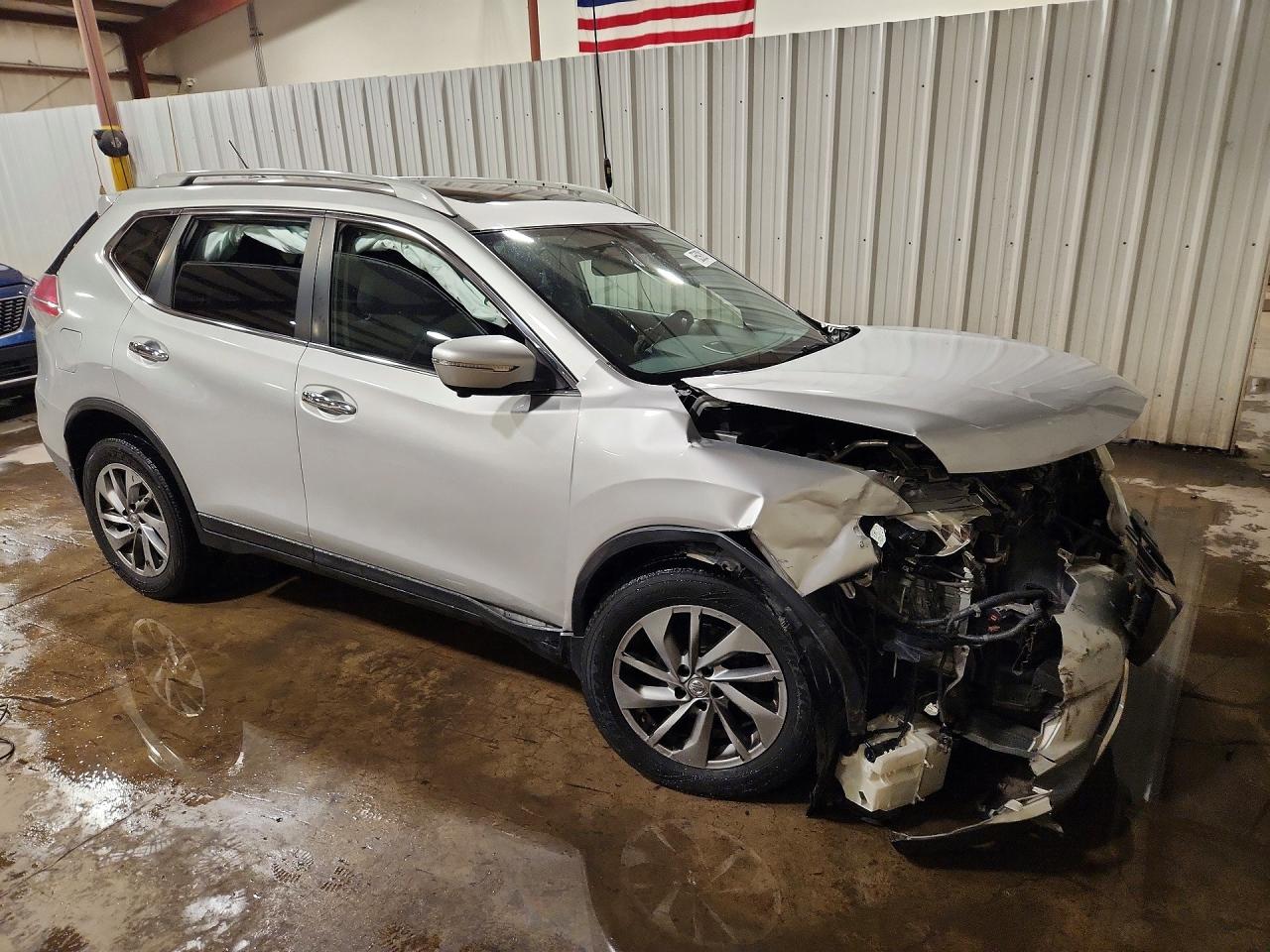 2014 Nissan Rogue Sl Silver vin: 5N1AT2MVXEC776716