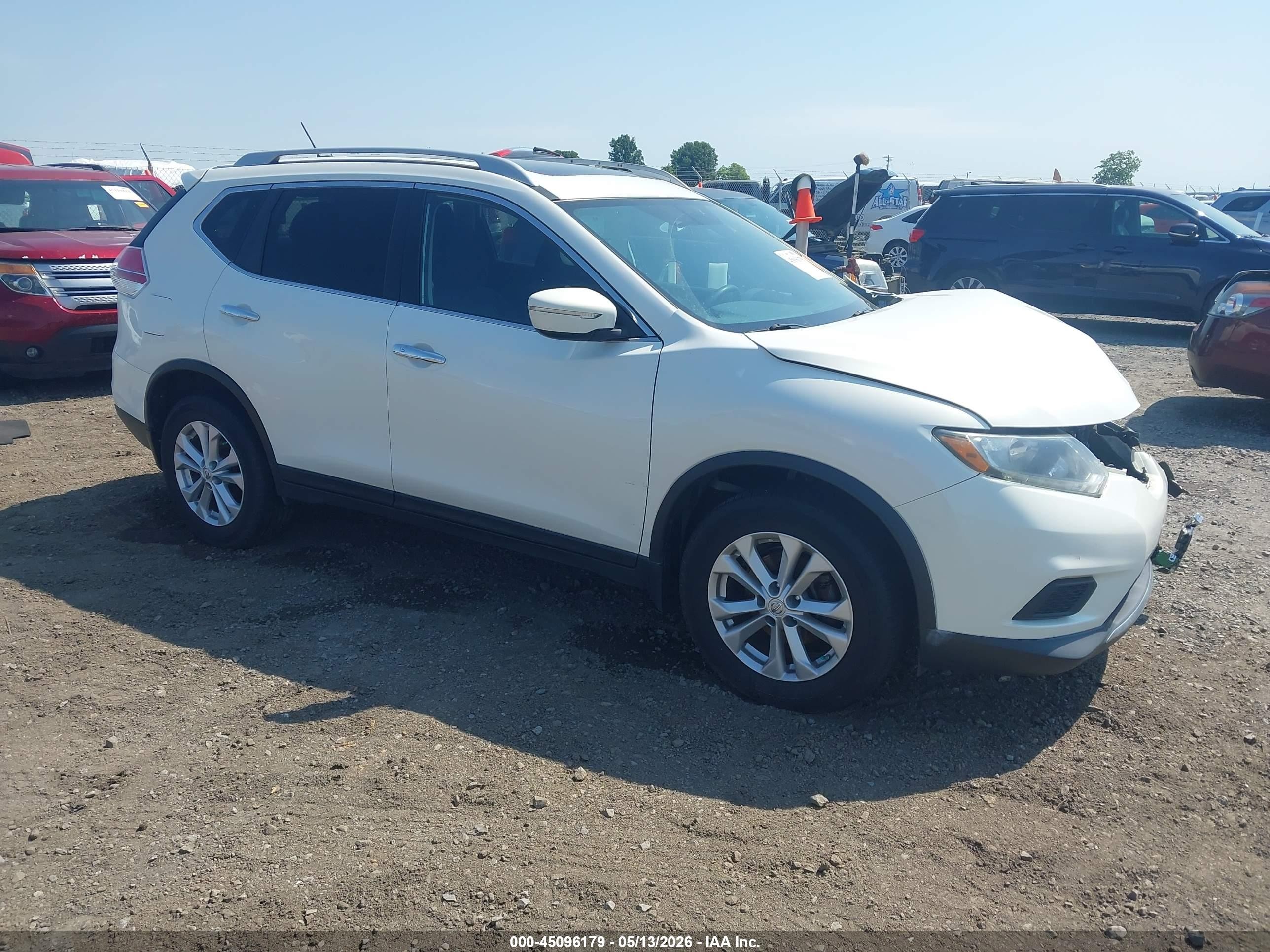 2014 Nissan Rogue Sv White vin: 5N1AT2MVXEC783276
