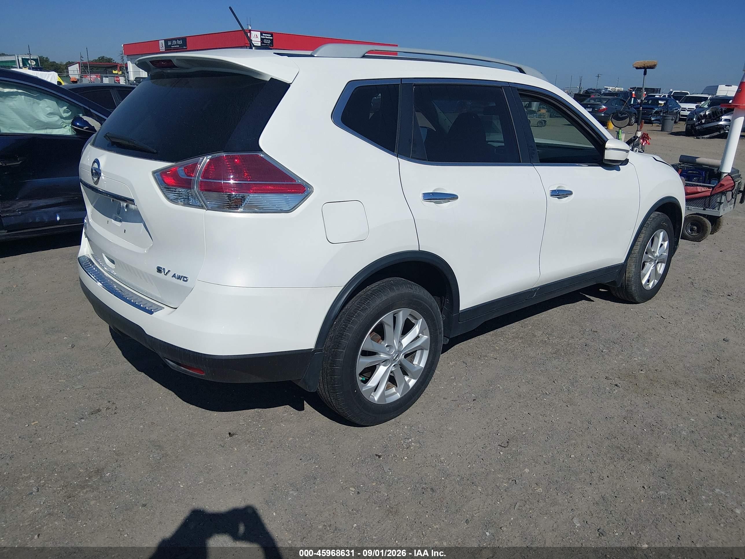 2014 Nissan Rogue Sv White vin: 5N1AT2MVXEC783276