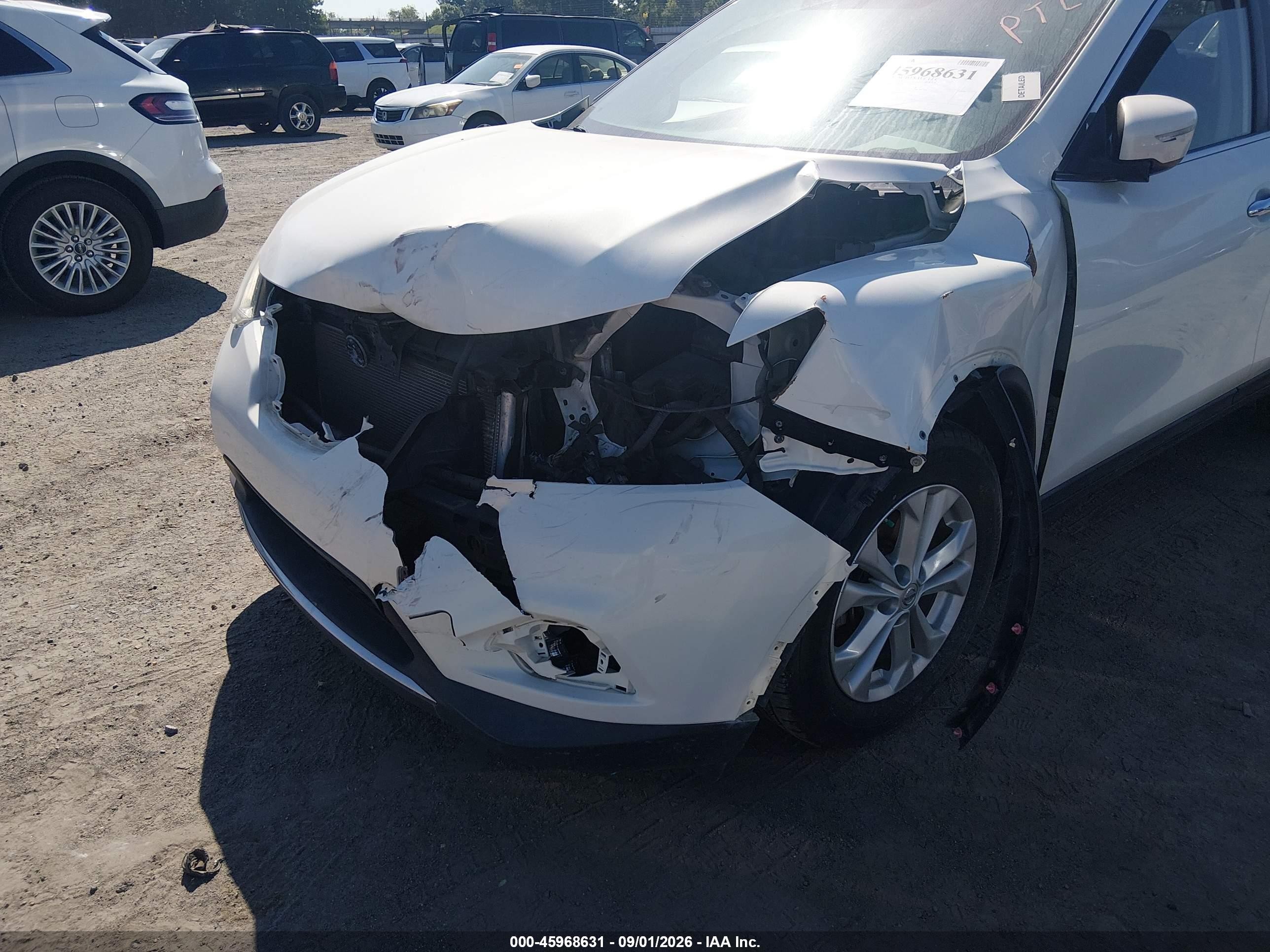2014 Nissan Rogue Sv White vin: 5N1AT2MVXEC783276