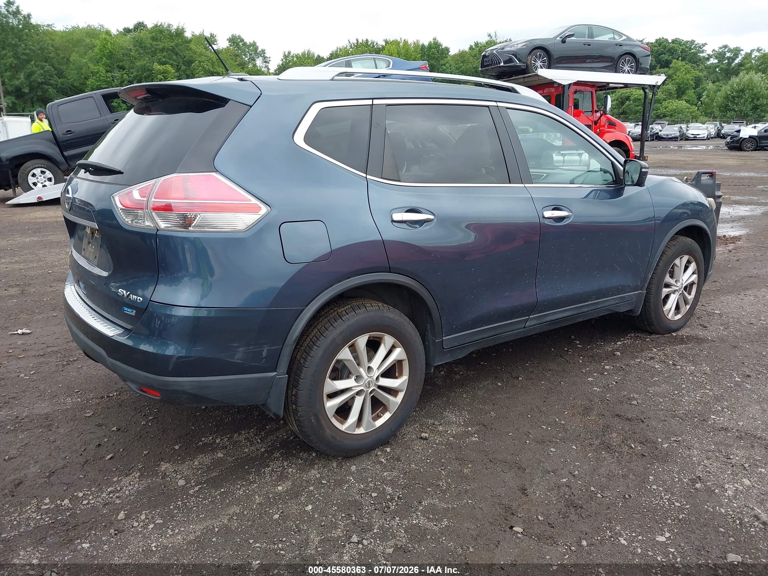 2014 Nissan Rogue Sv Blue vin: 5N1AT2MVXEC797629