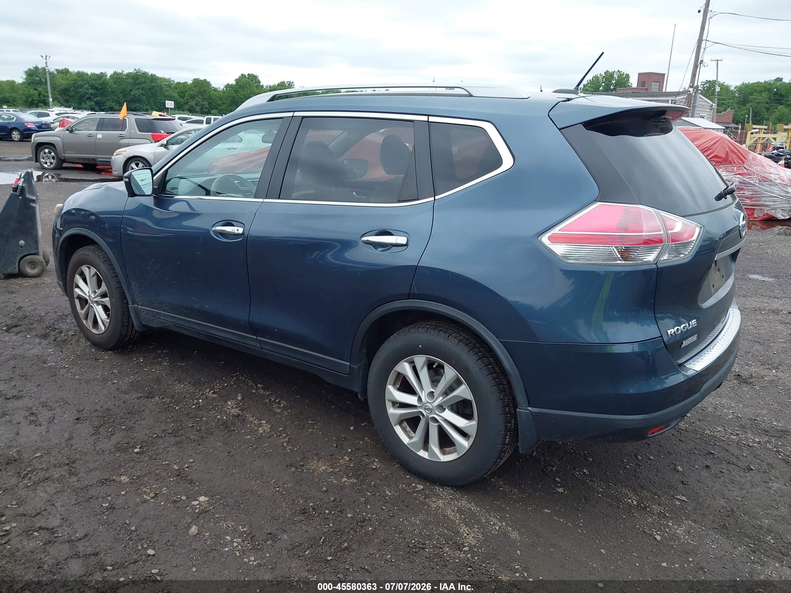 2014 Nissan Rogue Sv Blue vin: 5N1AT2MVXEC797629