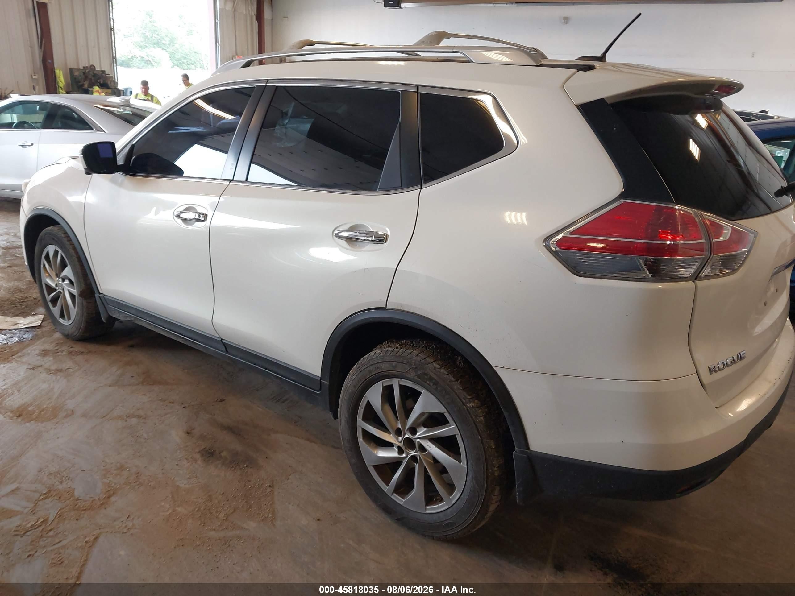 2014 Nissan Rogue Sl White vin: 5N1AT2MVXEC799364