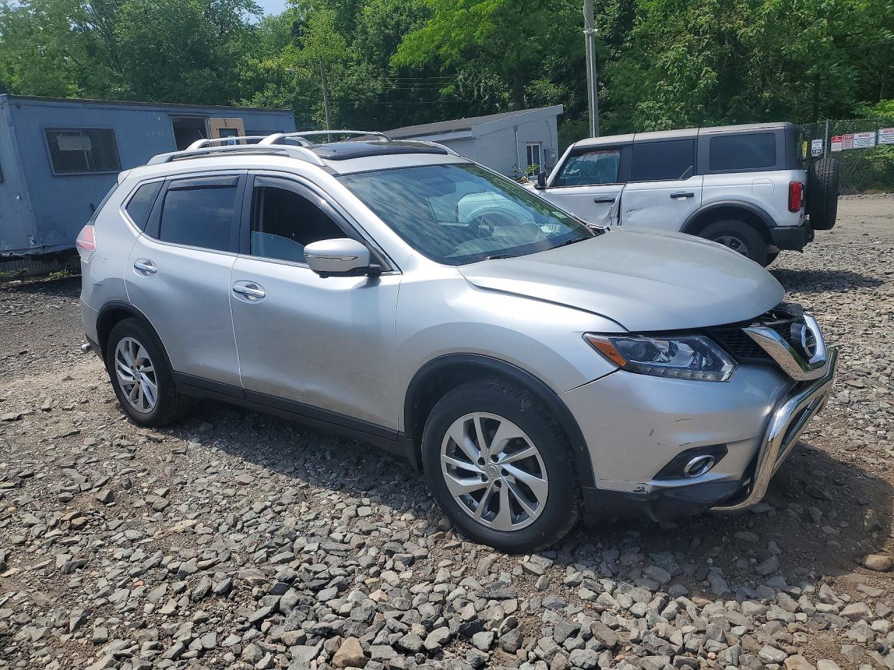 2014 Nissan Rogue Sl Silver vin: 5N1AT2MVXEC806037