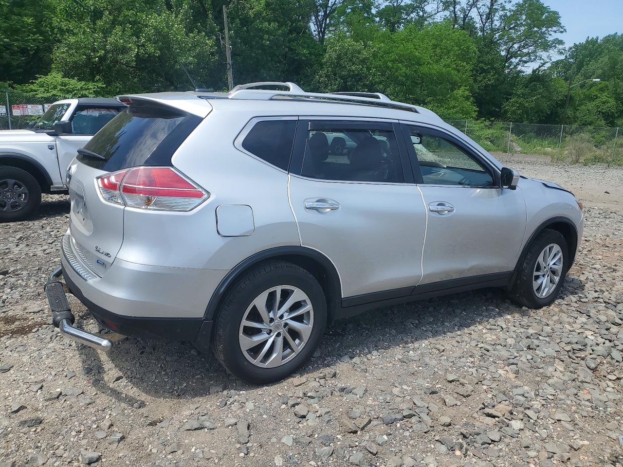 2014 Nissan Rogue Sl Silver vin: 5N1AT2MVXEC806037