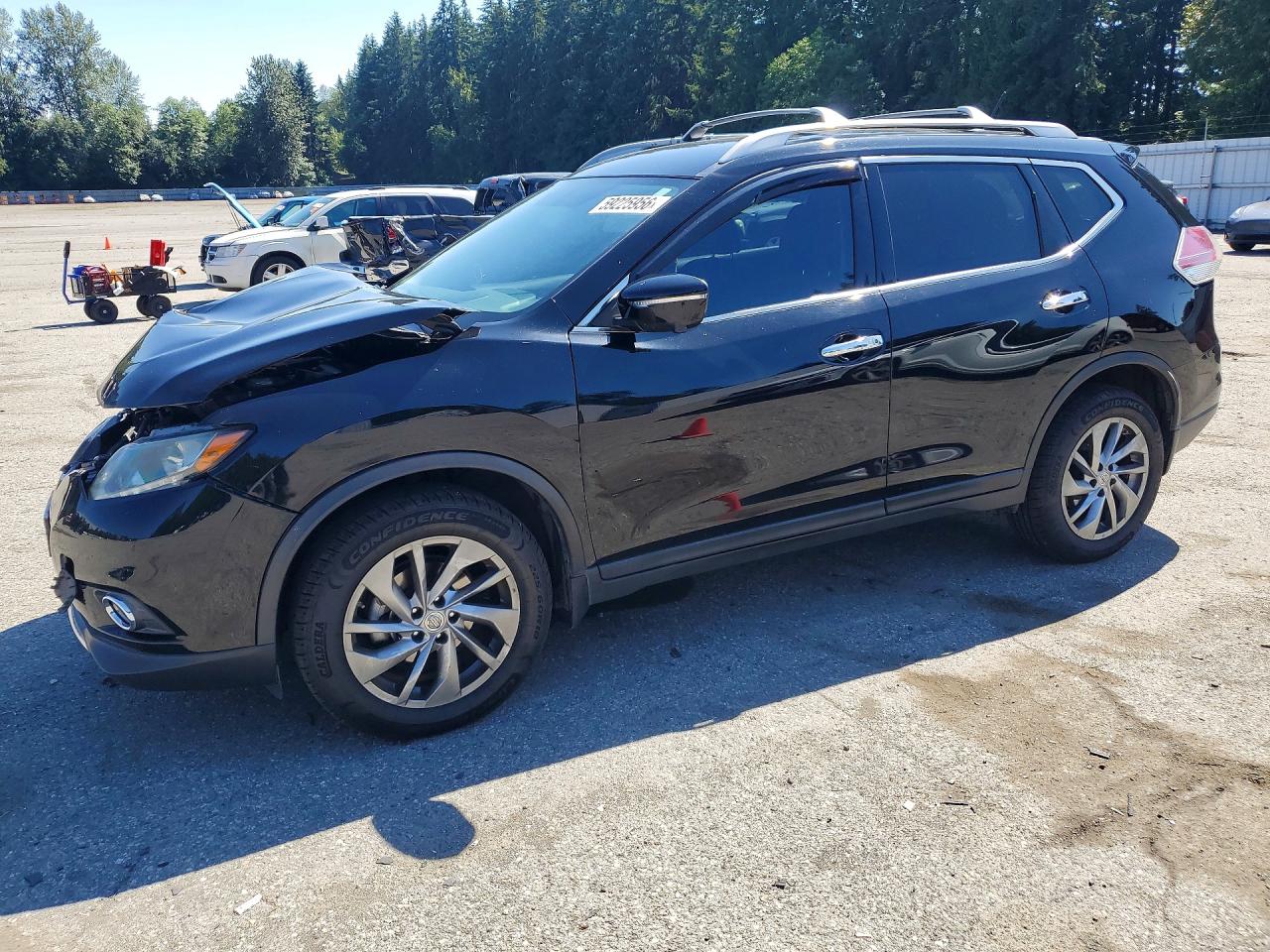 2014 Nissan Rogue Sl Black vin: 5N1AT2MVXEC814381