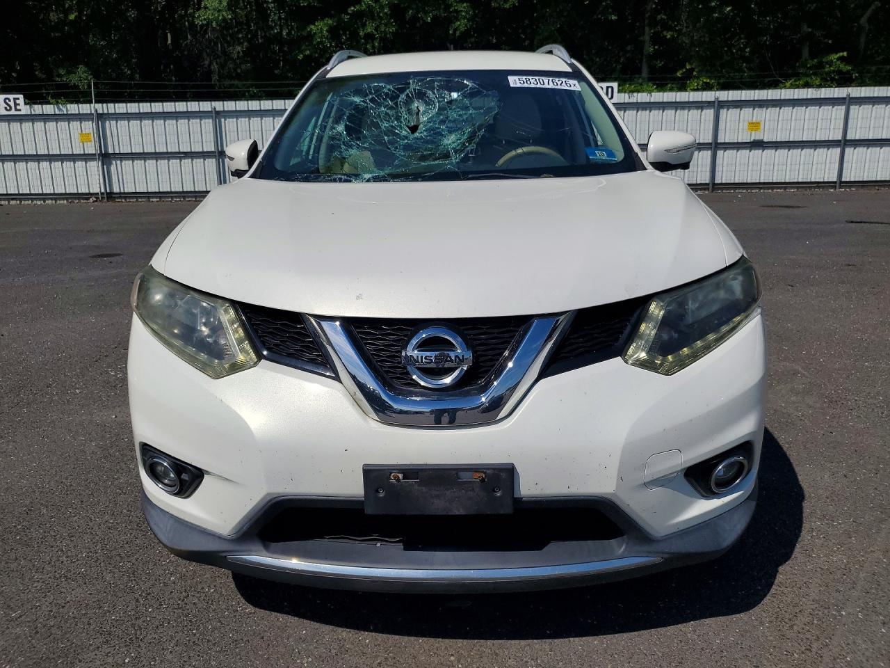 2014 Nissan Rogue Sl White vin: 5N1AT2MVXEC829141
