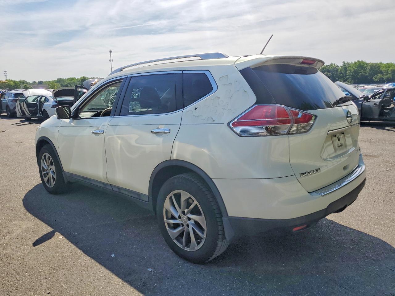 2014 Nissan Rogue Sl White vin: 5N1AT2MVXEC829141