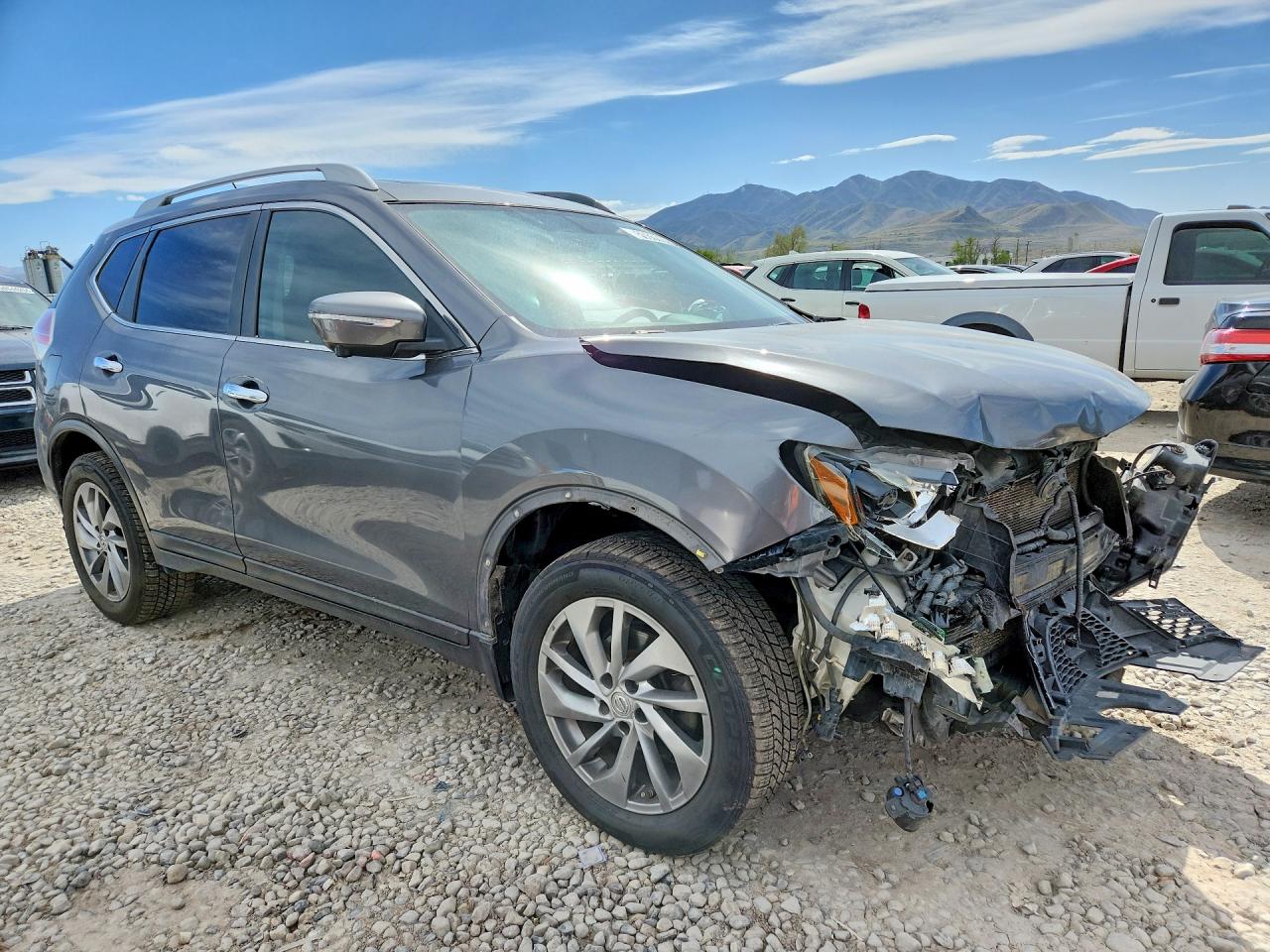 2014 Nissan Rogue Sl Gray vin: 5N1AT2MVXEC837952