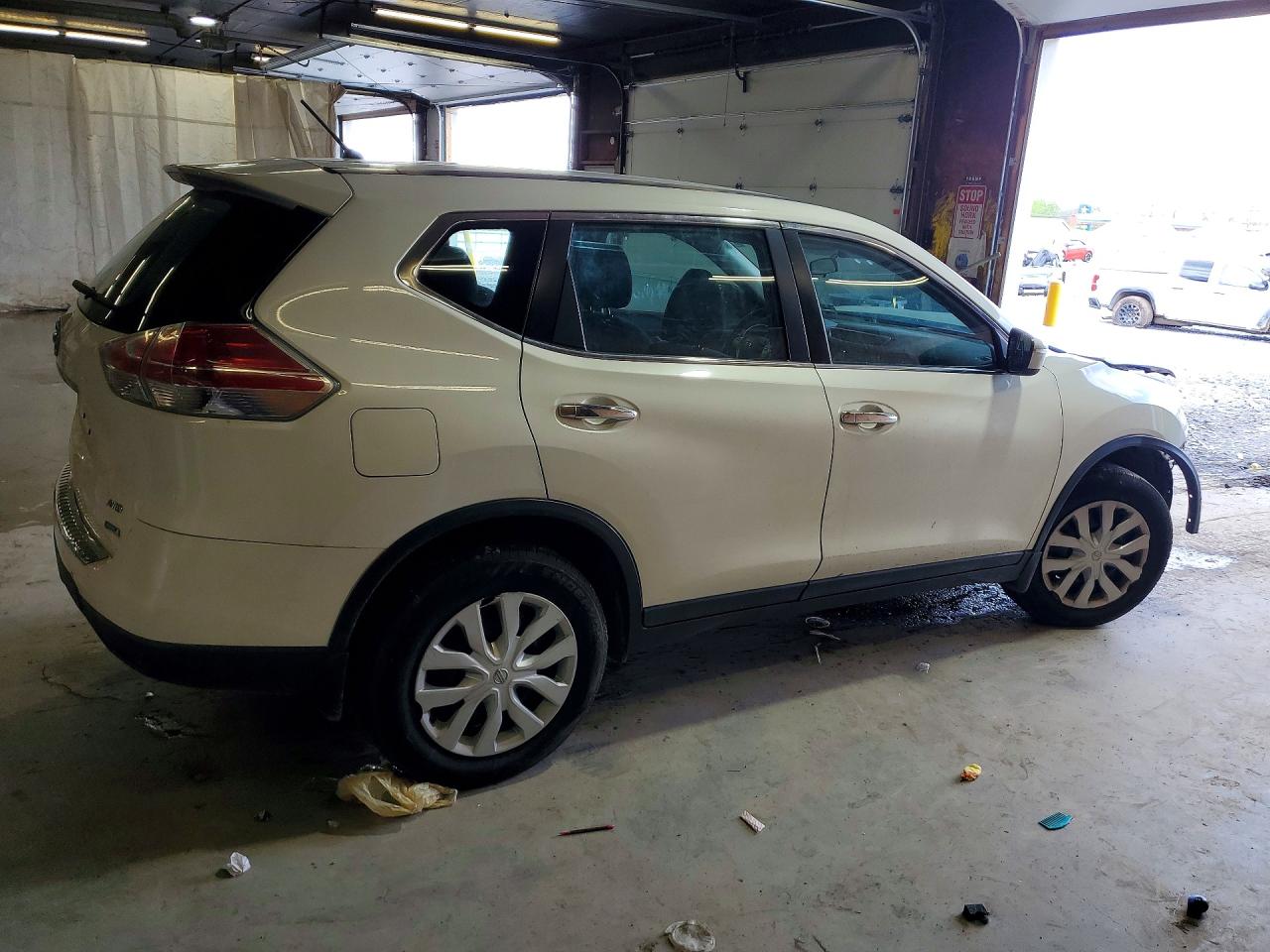 2014 Nissan Rogue S White vin: 5N1AT2MVXEC849485