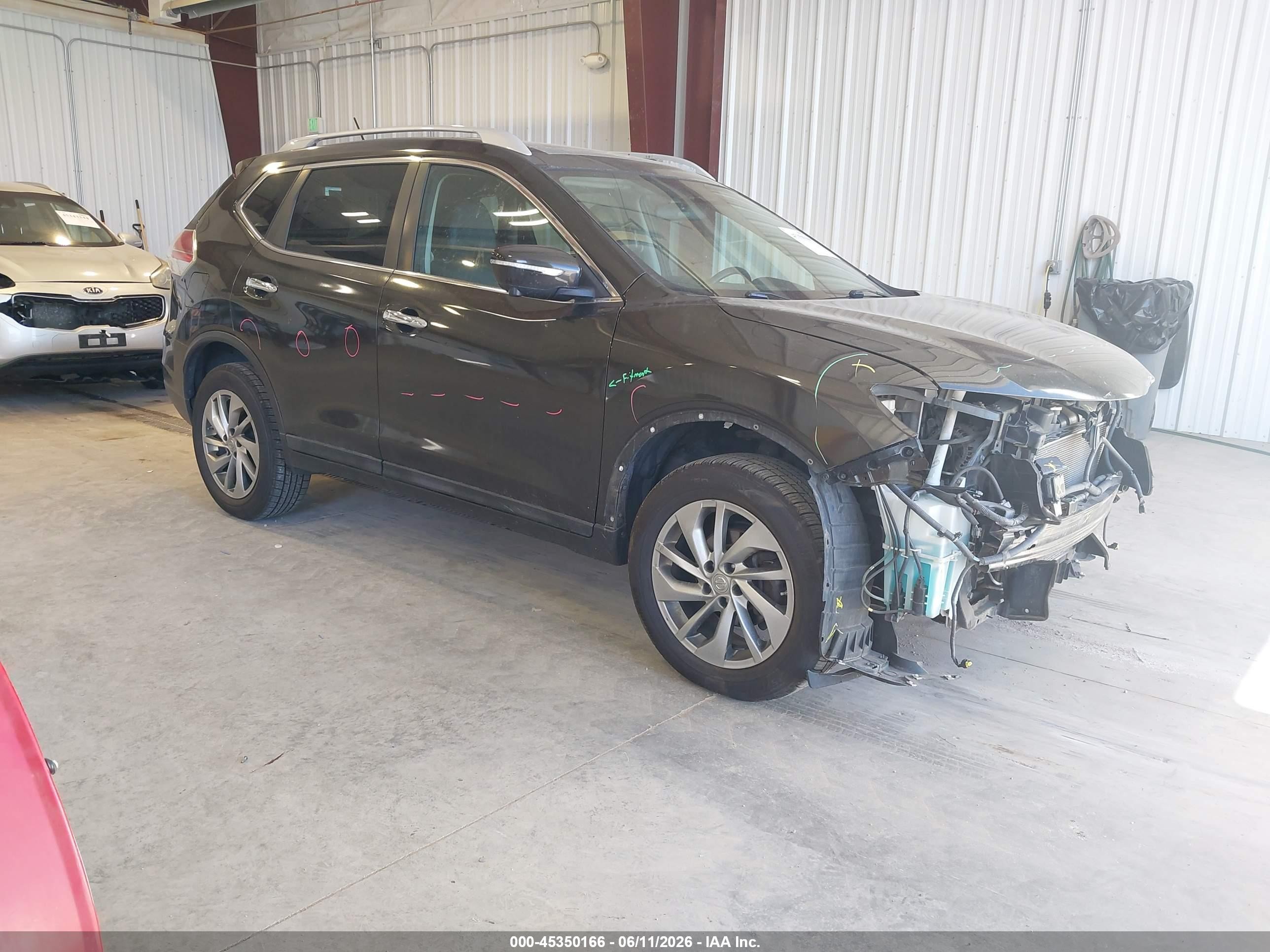 2014 Nissan Rogue Sl Black vin: 5N1AT2MVXEC850829