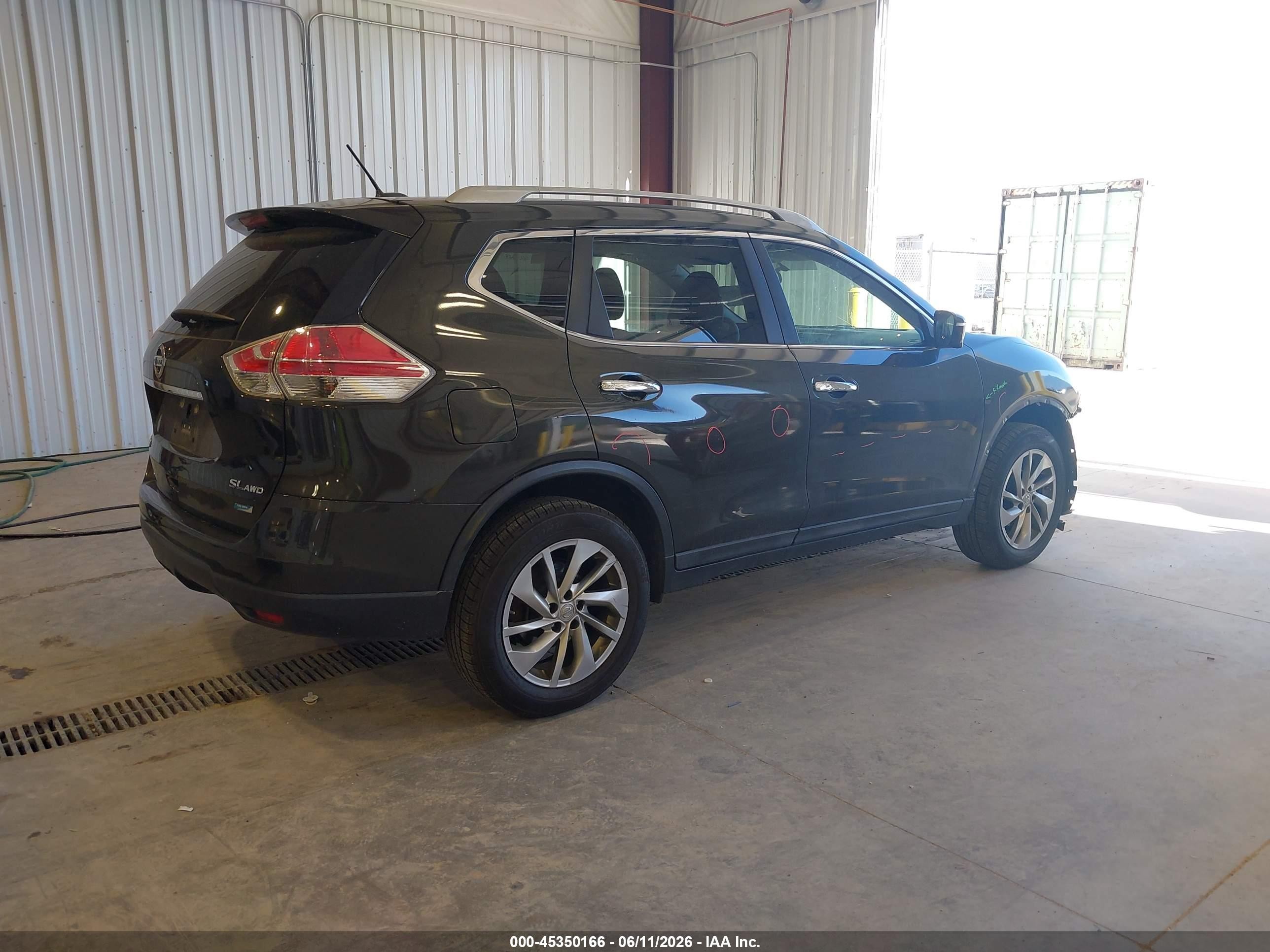 2014 Nissan Rogue Sl Black vin: 5N1AT2MVXEC850829