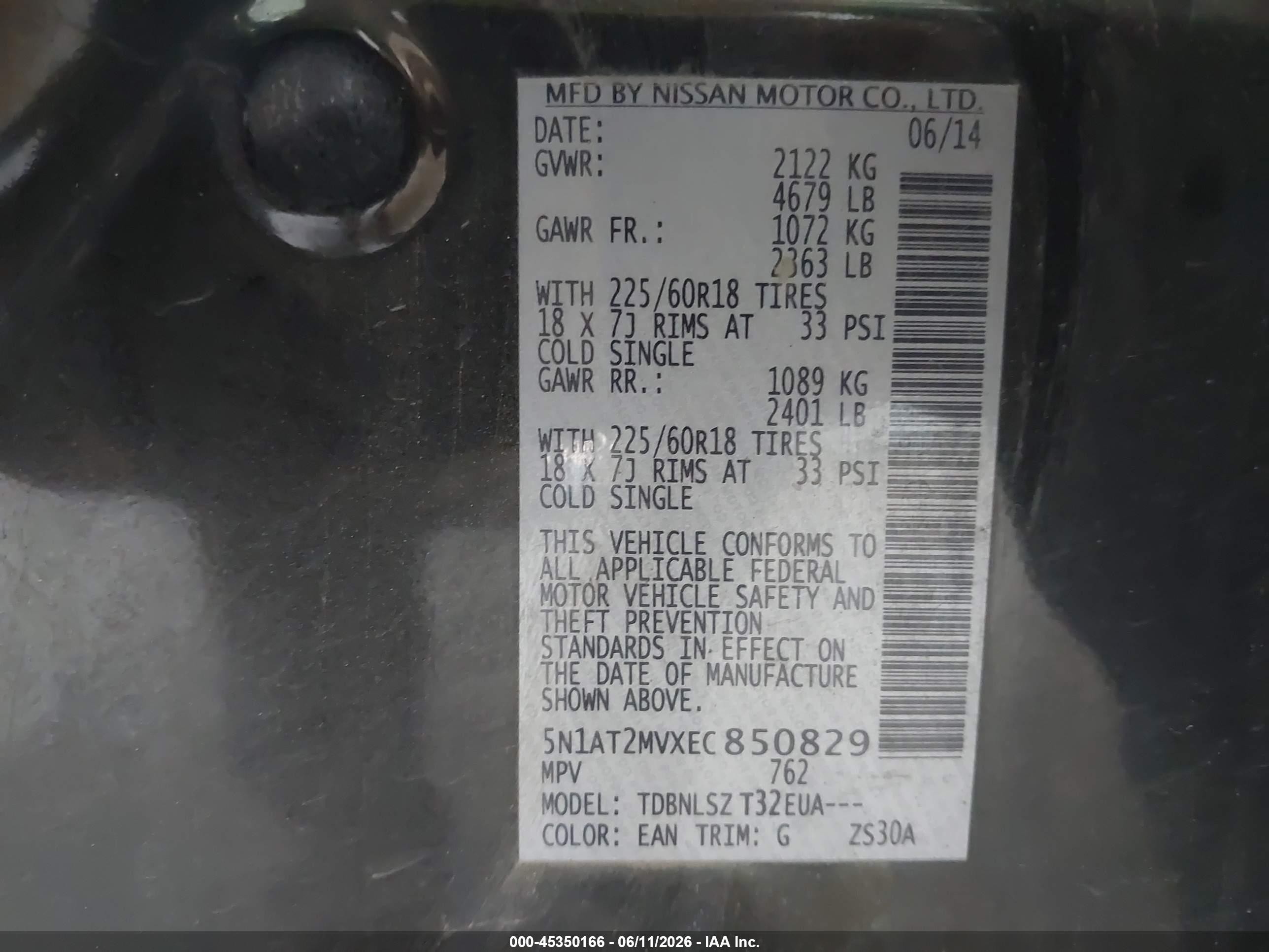 2014 Nissan Rogue Sl Black vin: 5N1AT2MVXEC850829