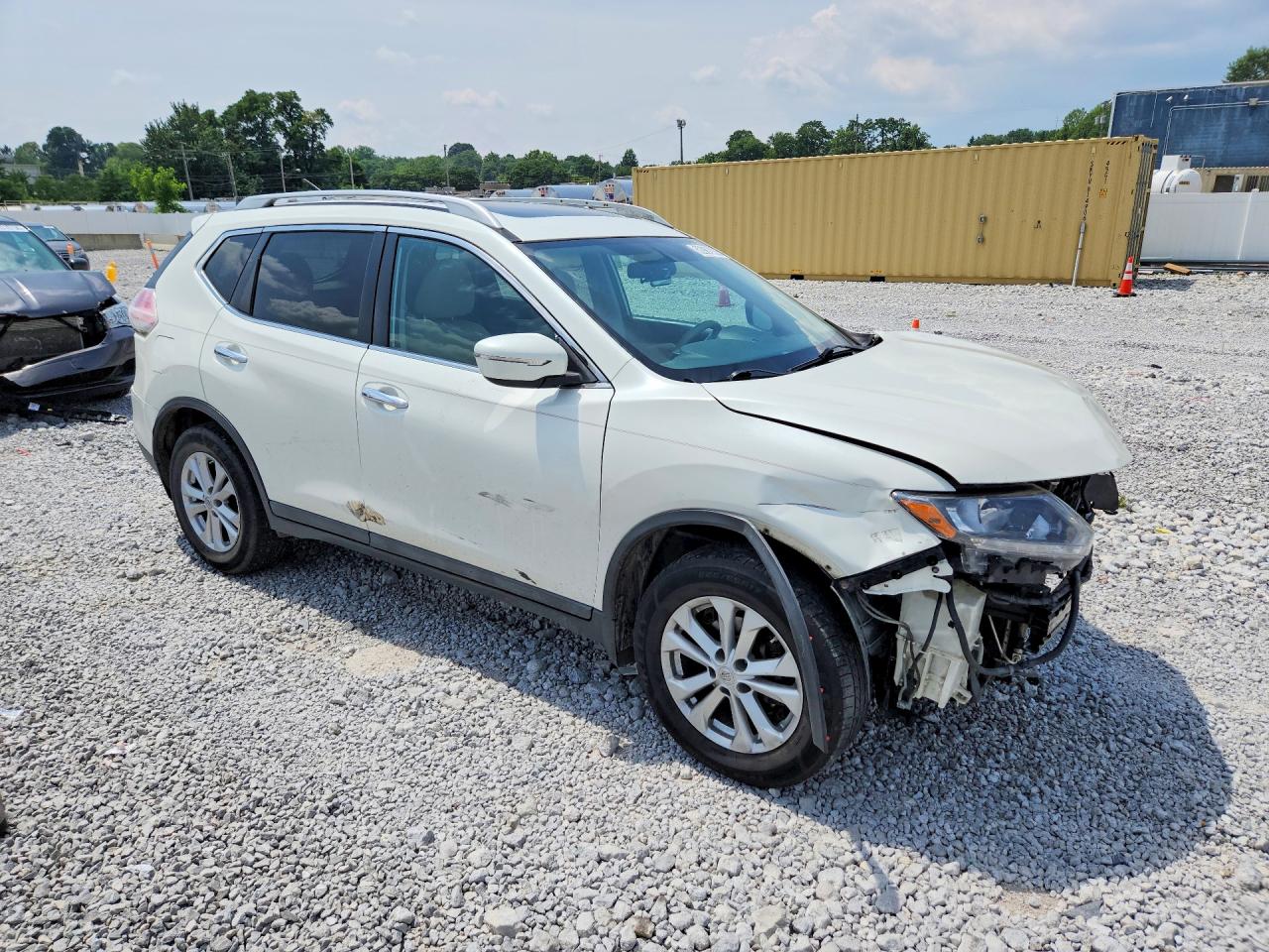 2015 Nissan Rogue Sv White vin: 5N1AT2MVXFC756273