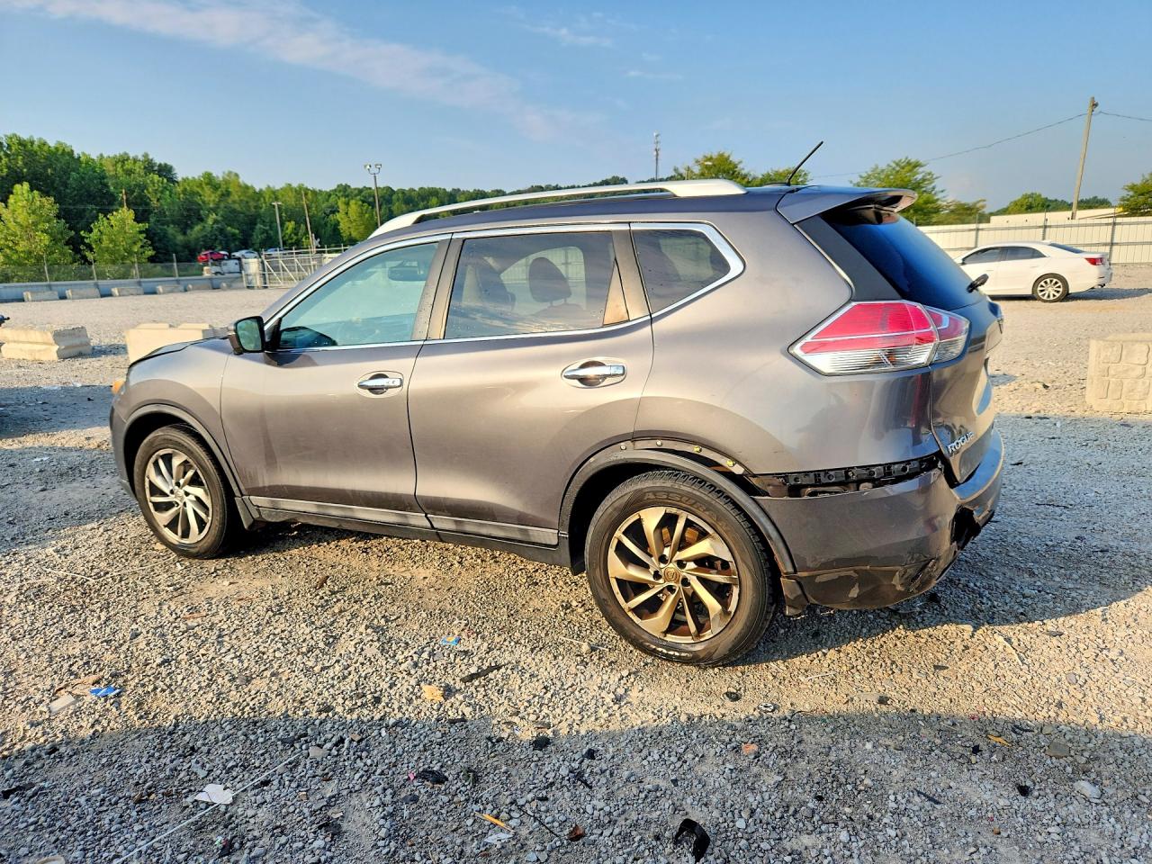 2015 Nissan Rogue Sl Gray vin: 5N1AT2MVXFC758704