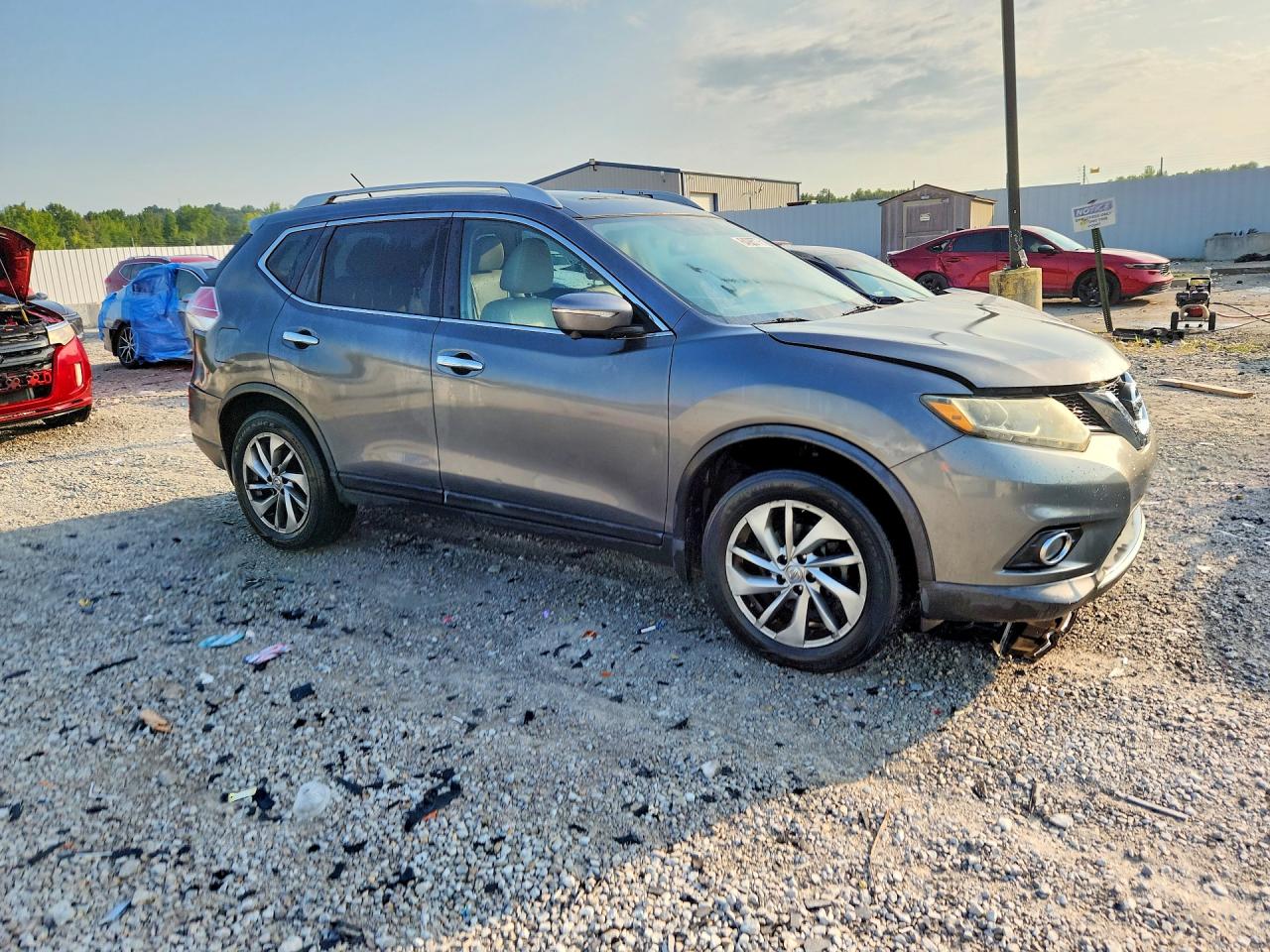 2015 Nissan Rogue Sl Gray vin: 5N1AT2MVXFC758704
