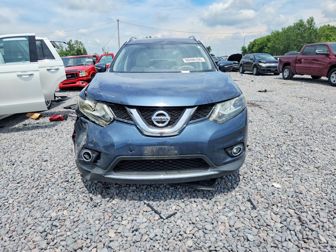 2015 Nissan Rogue Sl Blue vin: 5N1AT2MVXFC769475