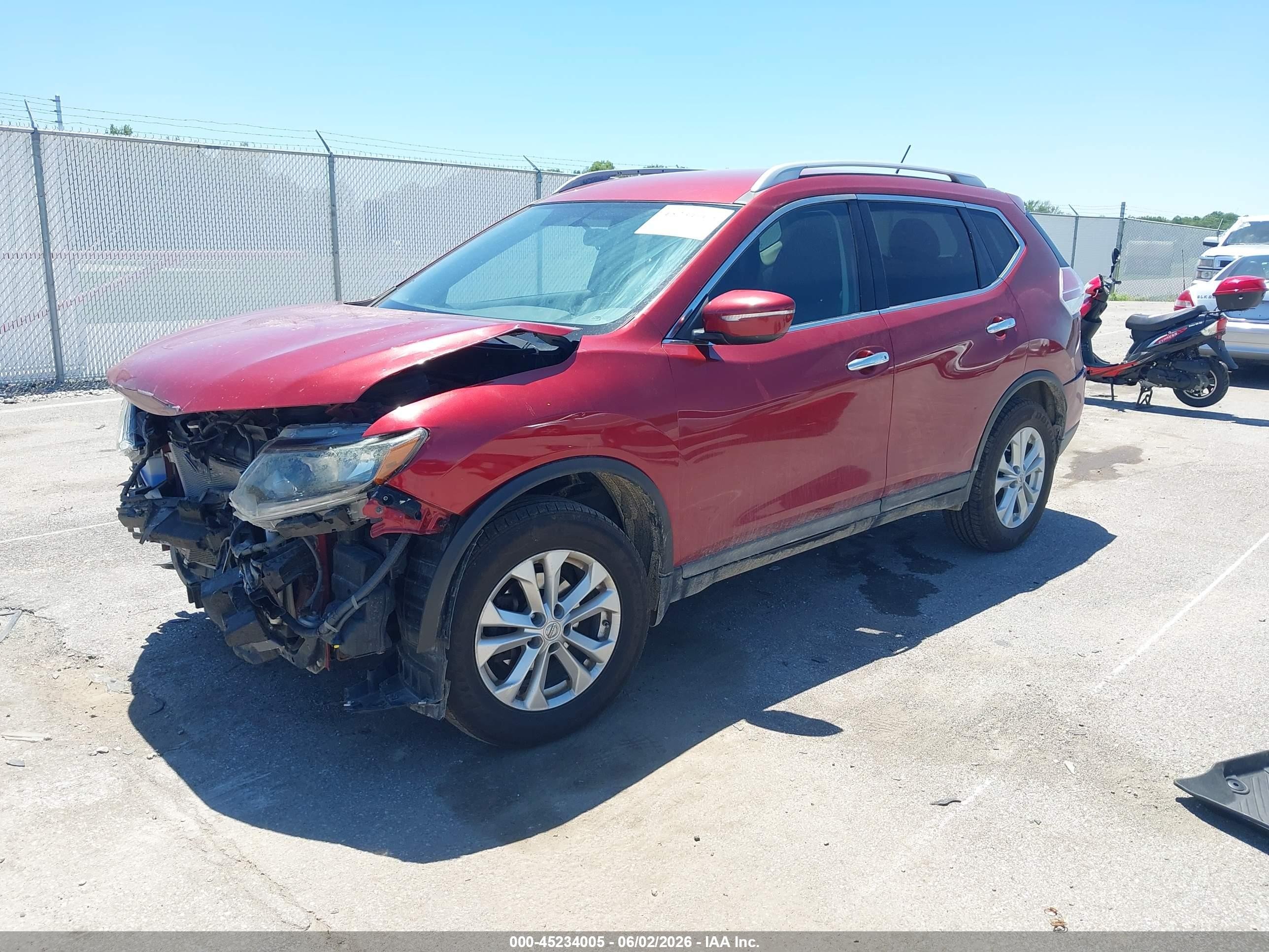 2015 Nissan Rogue Sv Red vin: 5N1AT2MVXFC770495