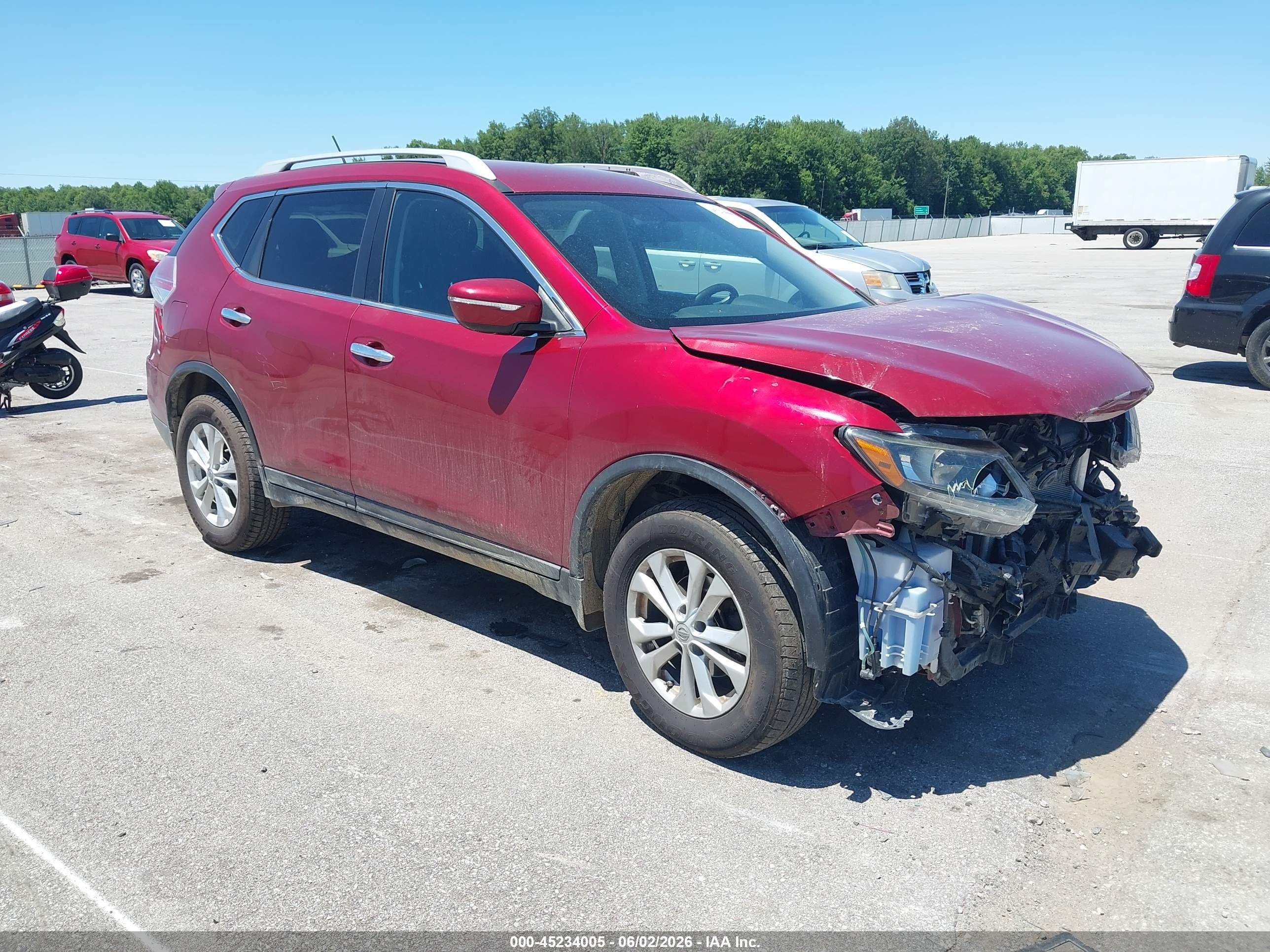 2015 Nissan Rogue Sv Red vin: 5N1AT2MVXFC770495